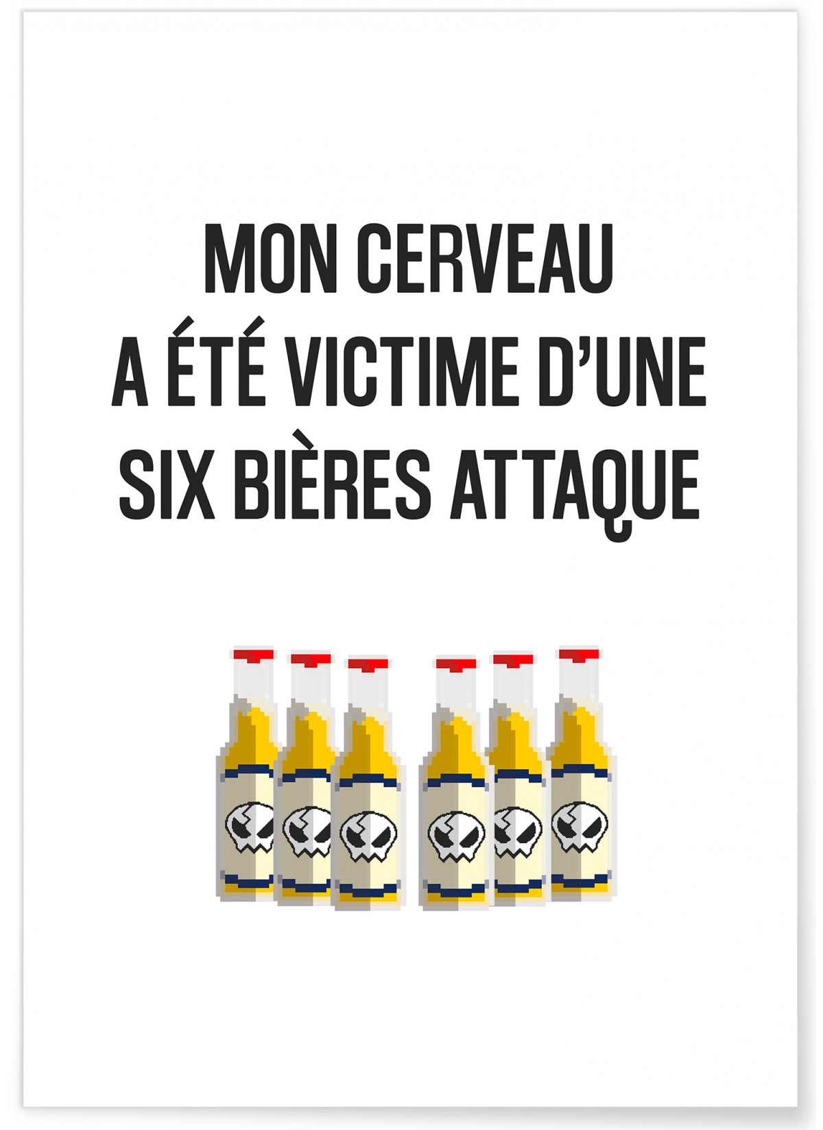 Affiche Six bières attaque