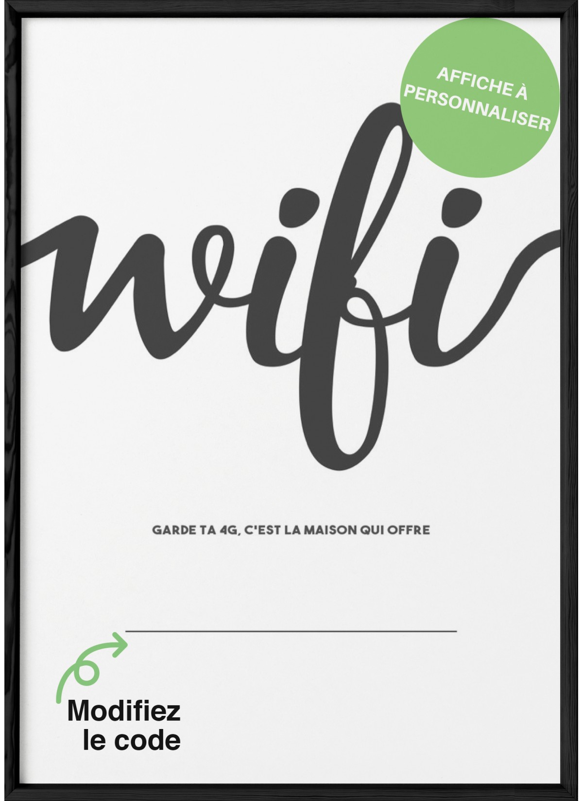 Affiche code wifi [personnalisable]