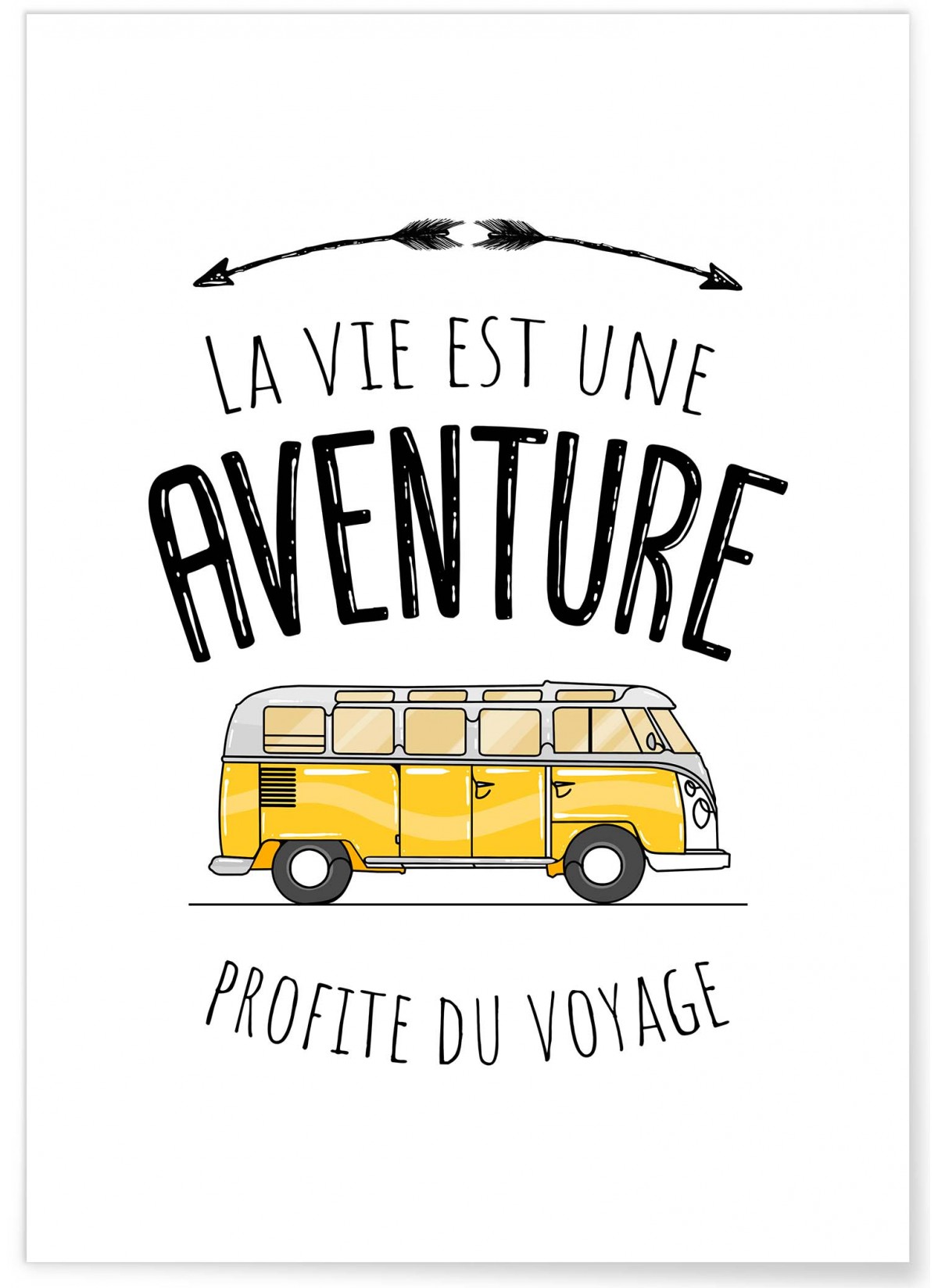 Affiche "La vie est une aventure, profite du voyage"