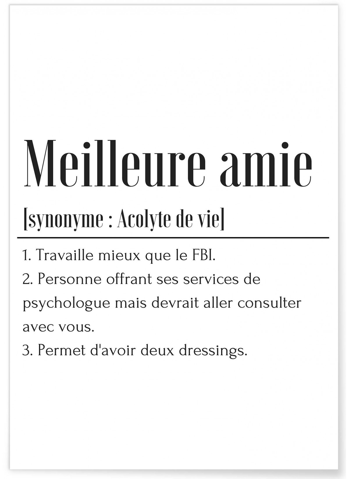 Affiche Définition Meilleure Amie