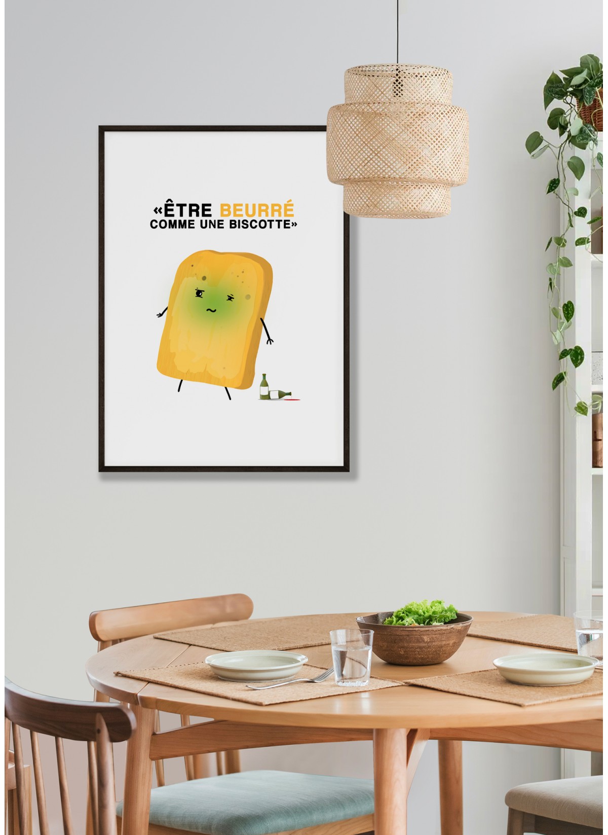 Affiche "Être beurré comme une biscotte"