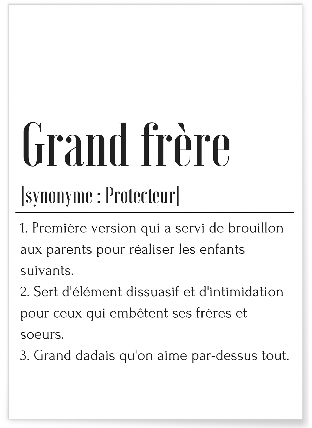 Affiche Définition Grand frère