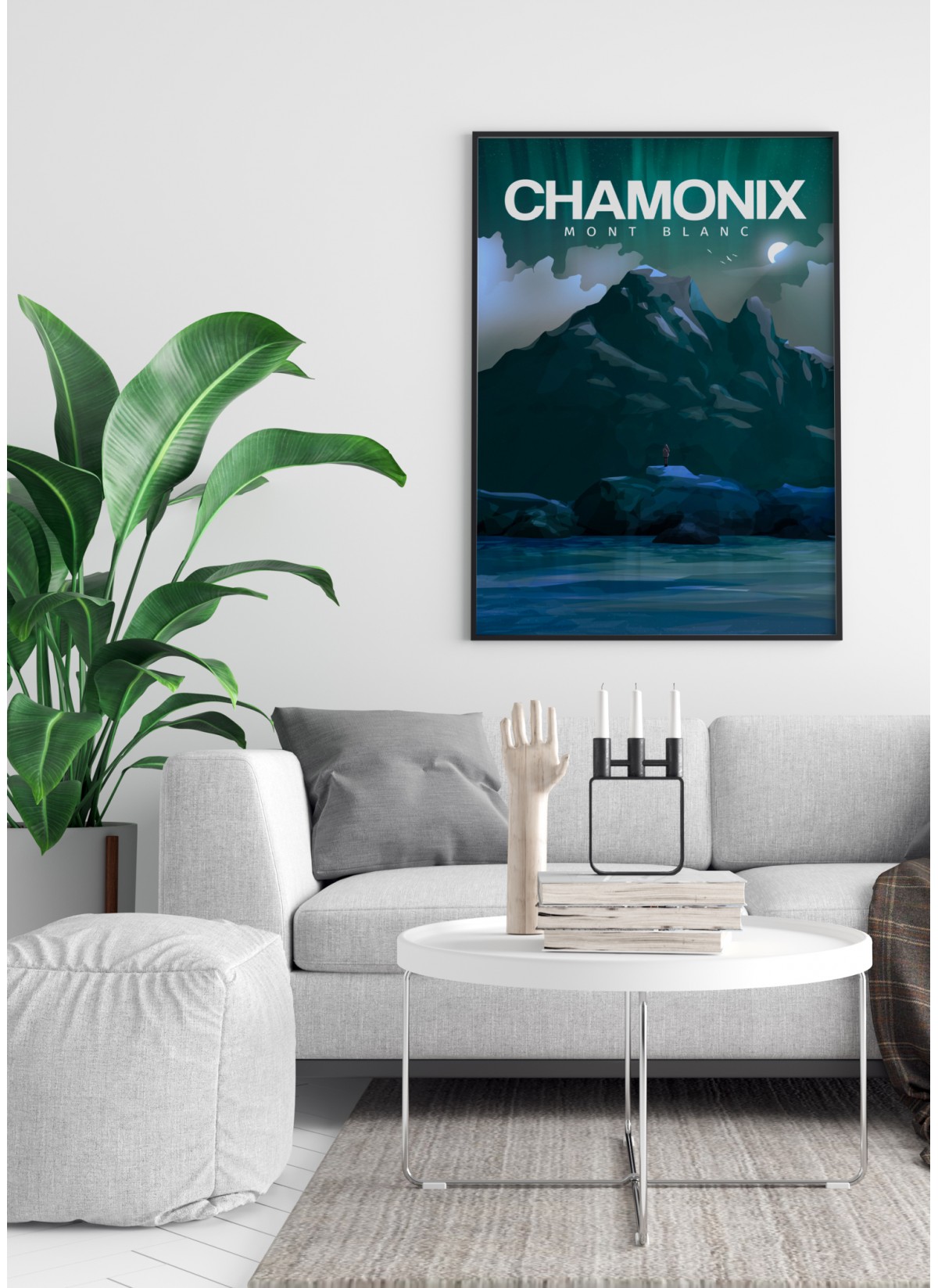 Affiche Chamonix-Mont-Blanc nuit