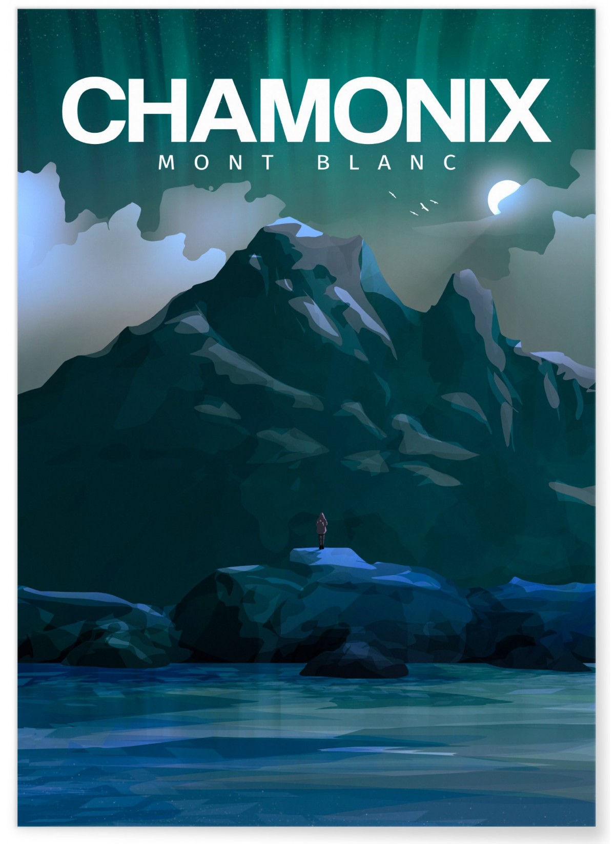 Affiche Chamonix-Mont-Blanc nuit