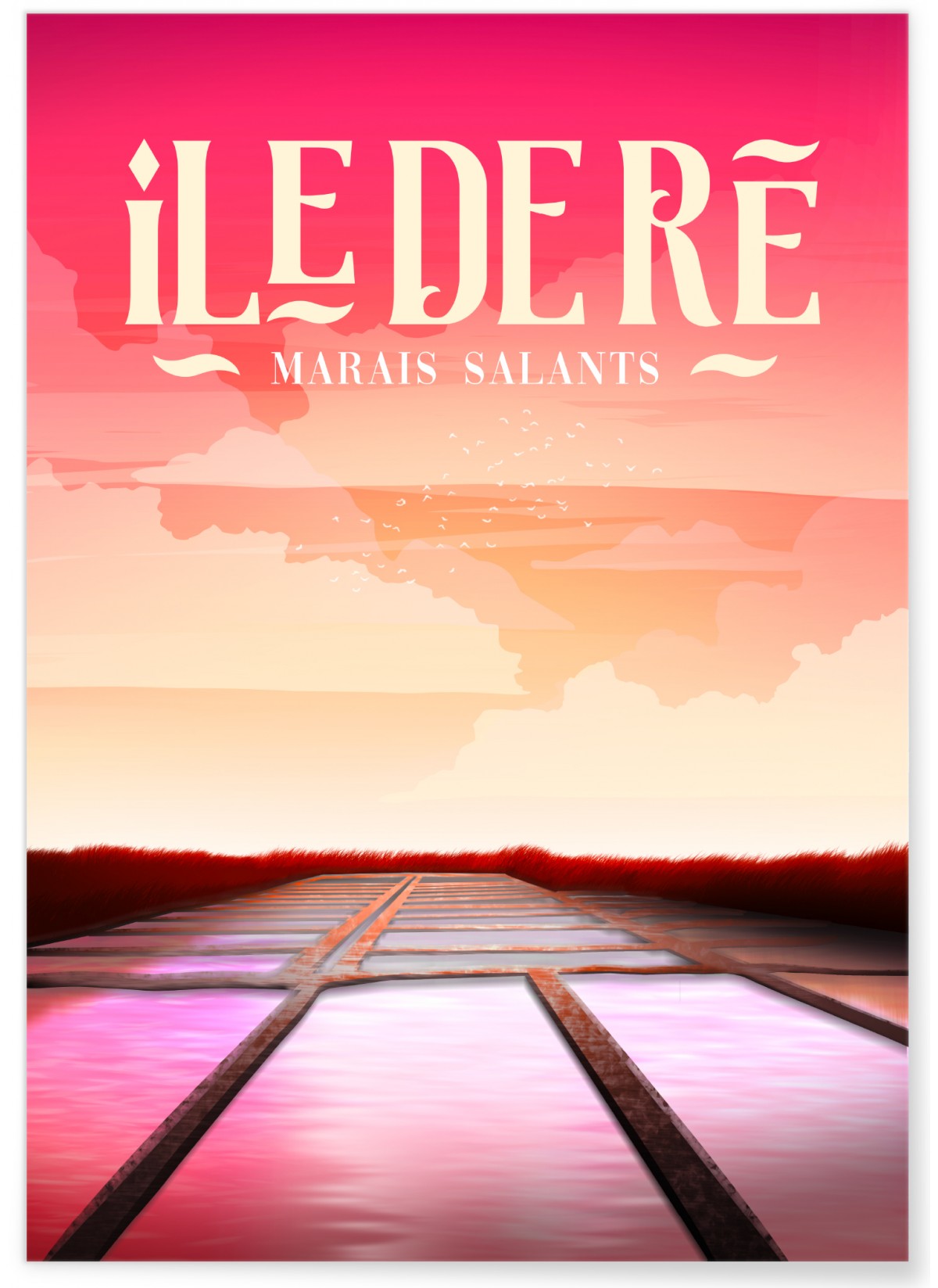 Affiche Île de Ré : Marais salants