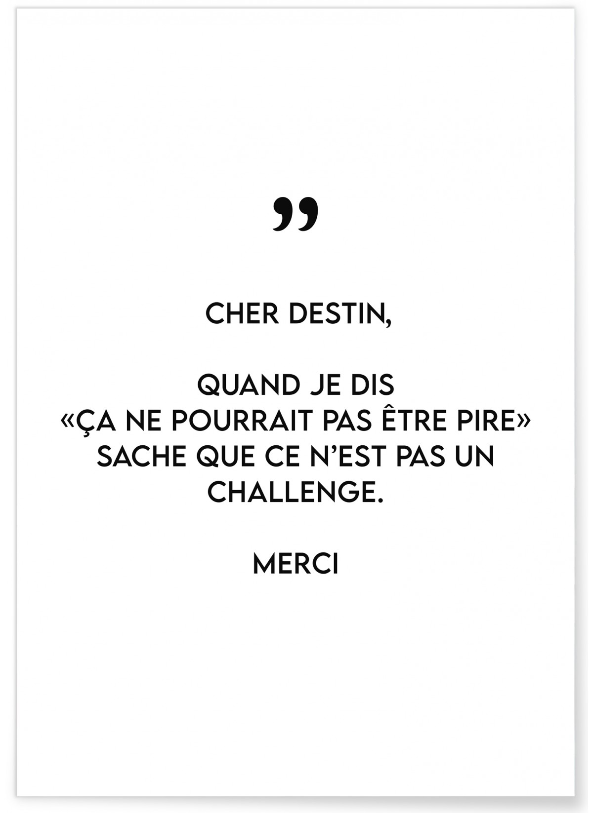 Affiche "Cher destin"