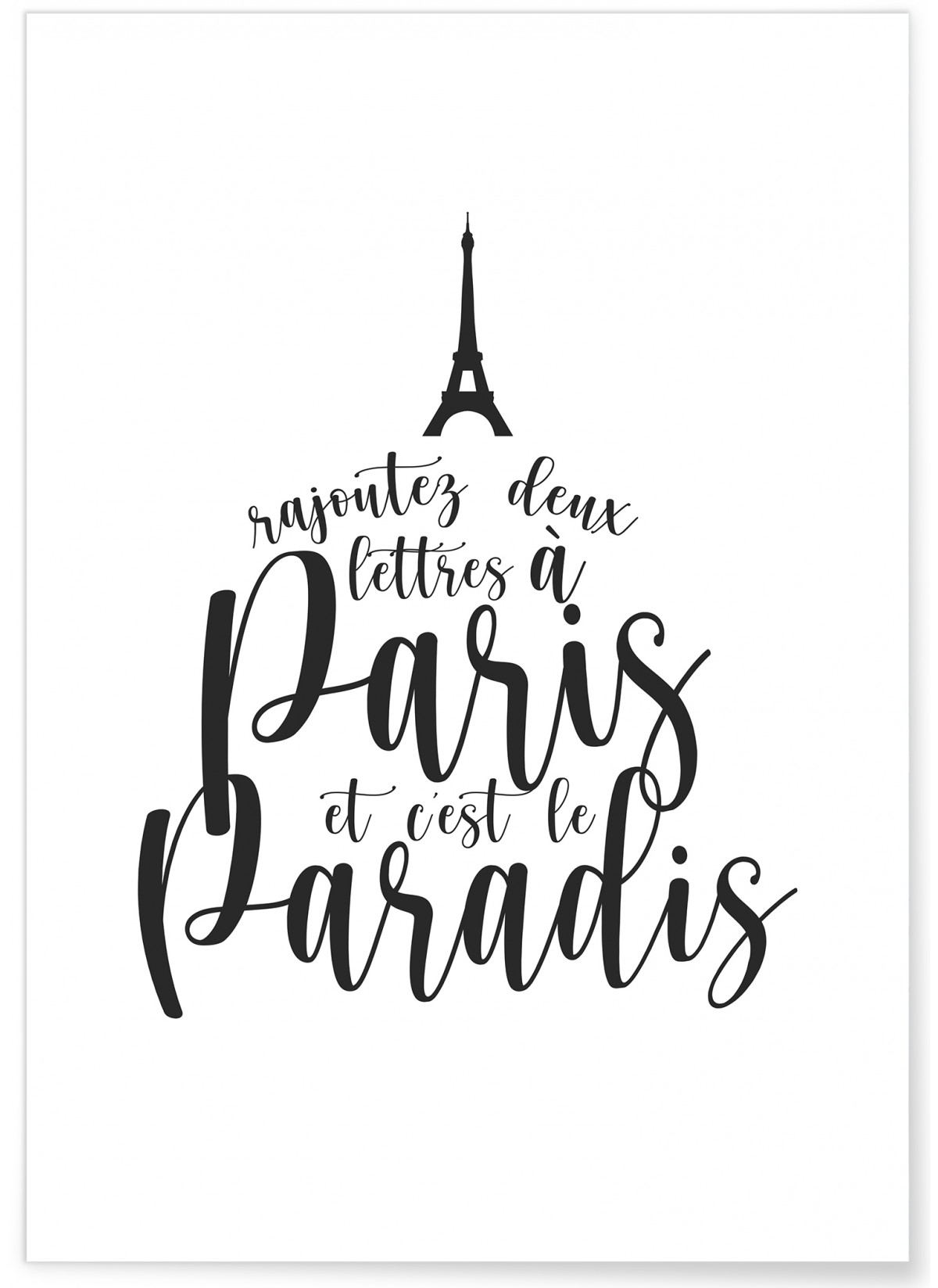 Affiche Paris c'est le paradis