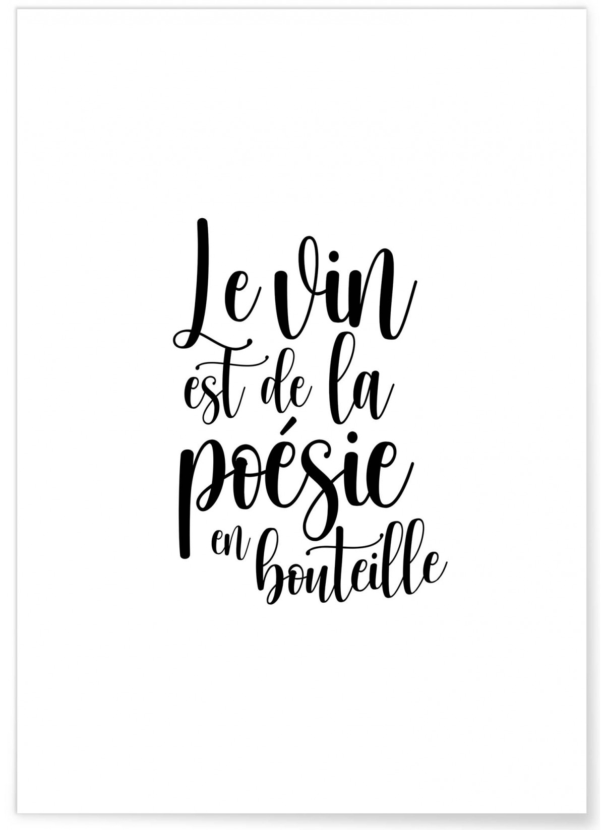 Affiche "Le vin est de la poésie en bouteille"