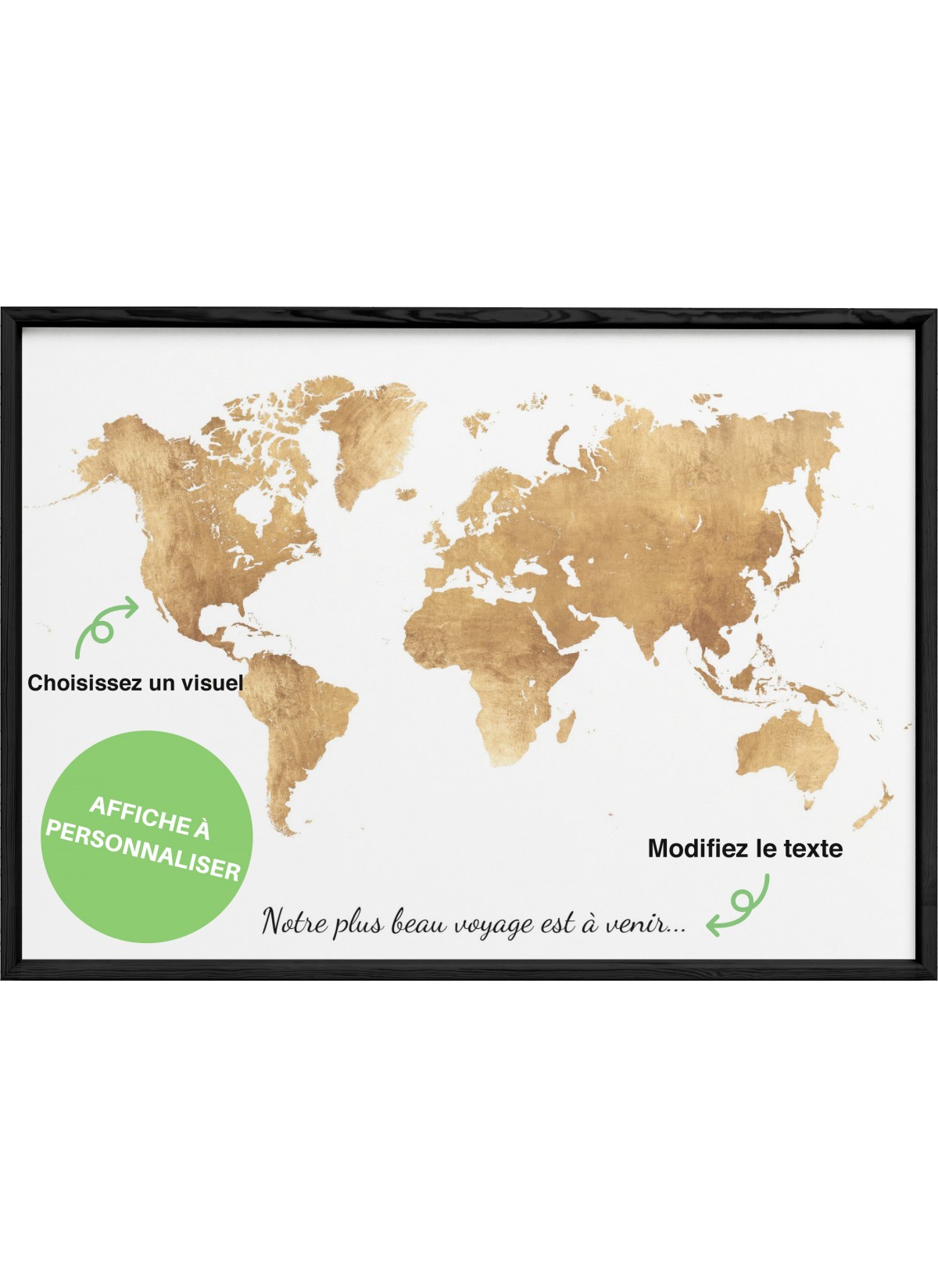 Affiche carte du Monde [personnalisable]