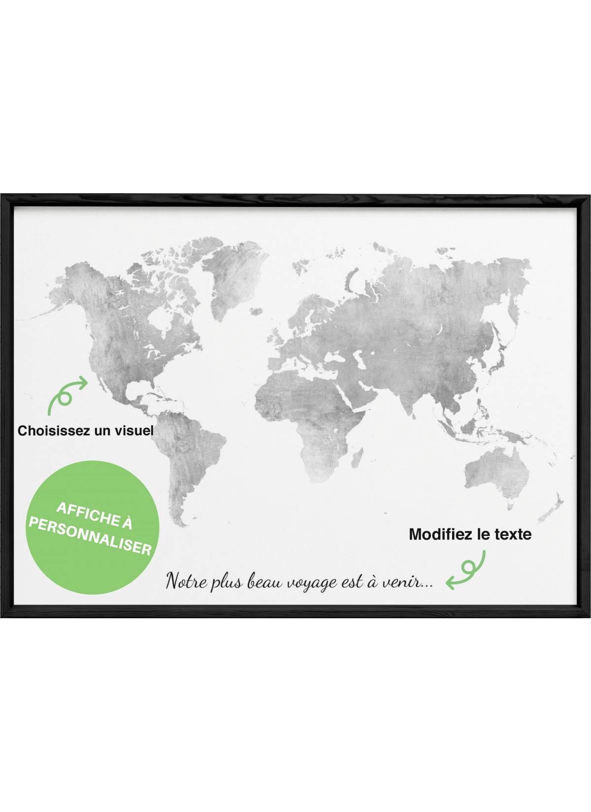 Affiche carte du Monde [personnalisable]