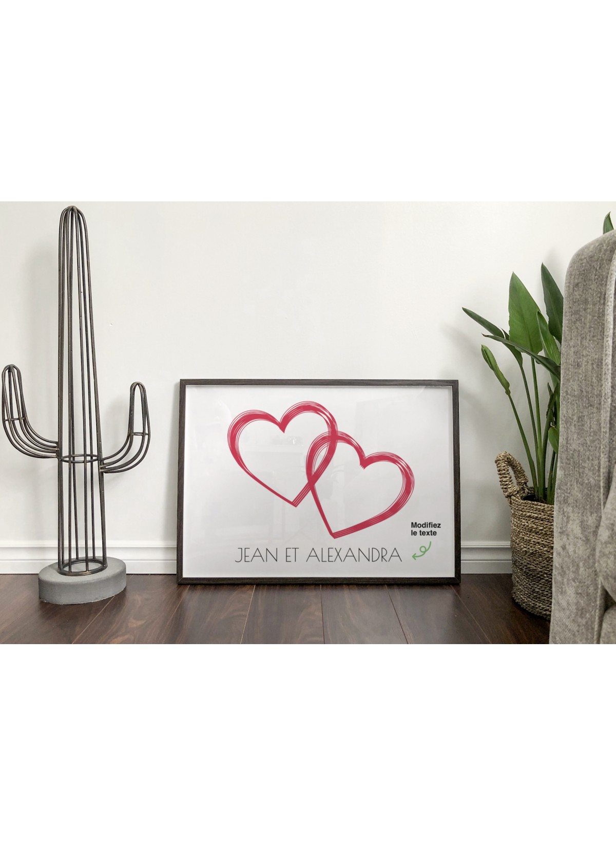 Affiche double coeur [personnalisable]