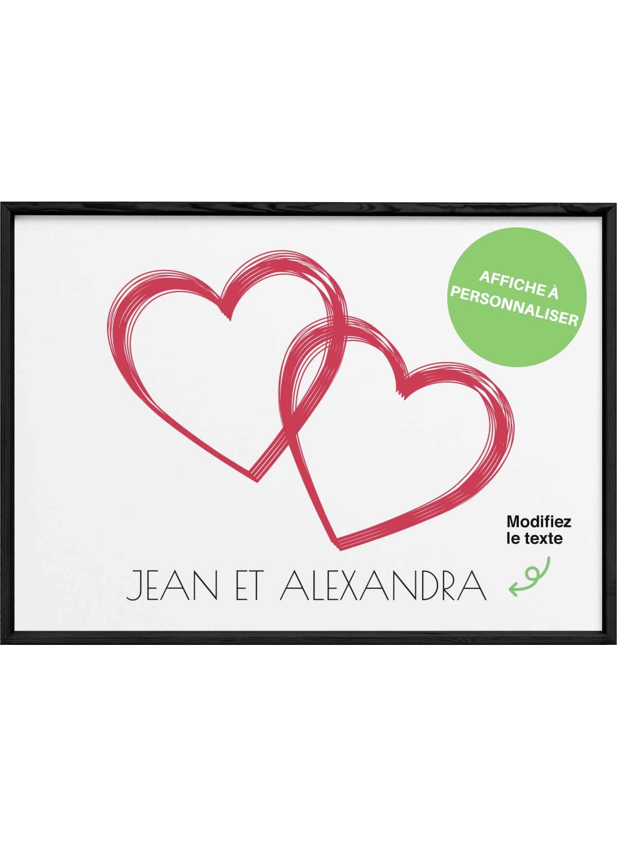 Affiche double coeur [personnalisable]