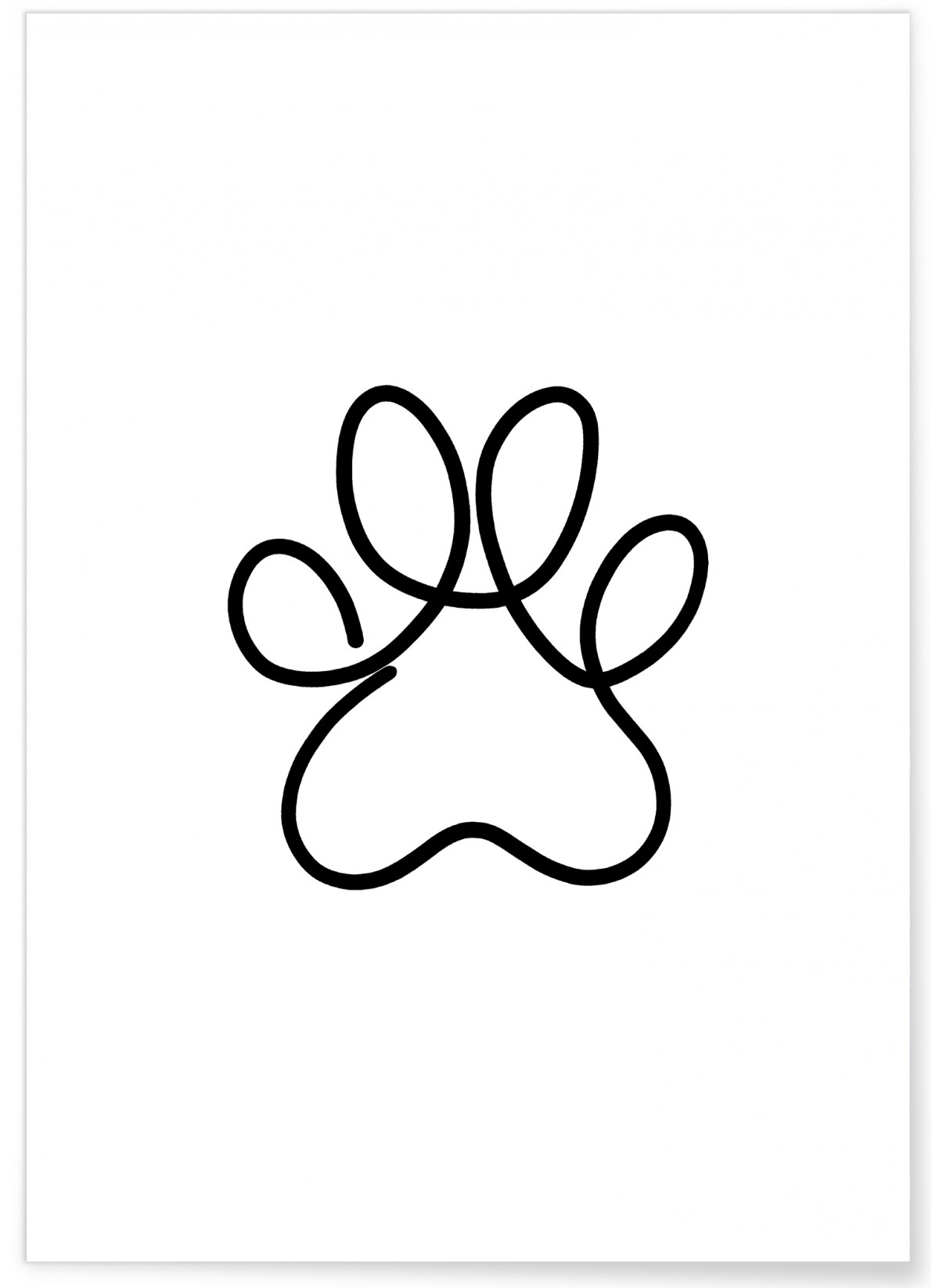 Affiche Line Art Paws