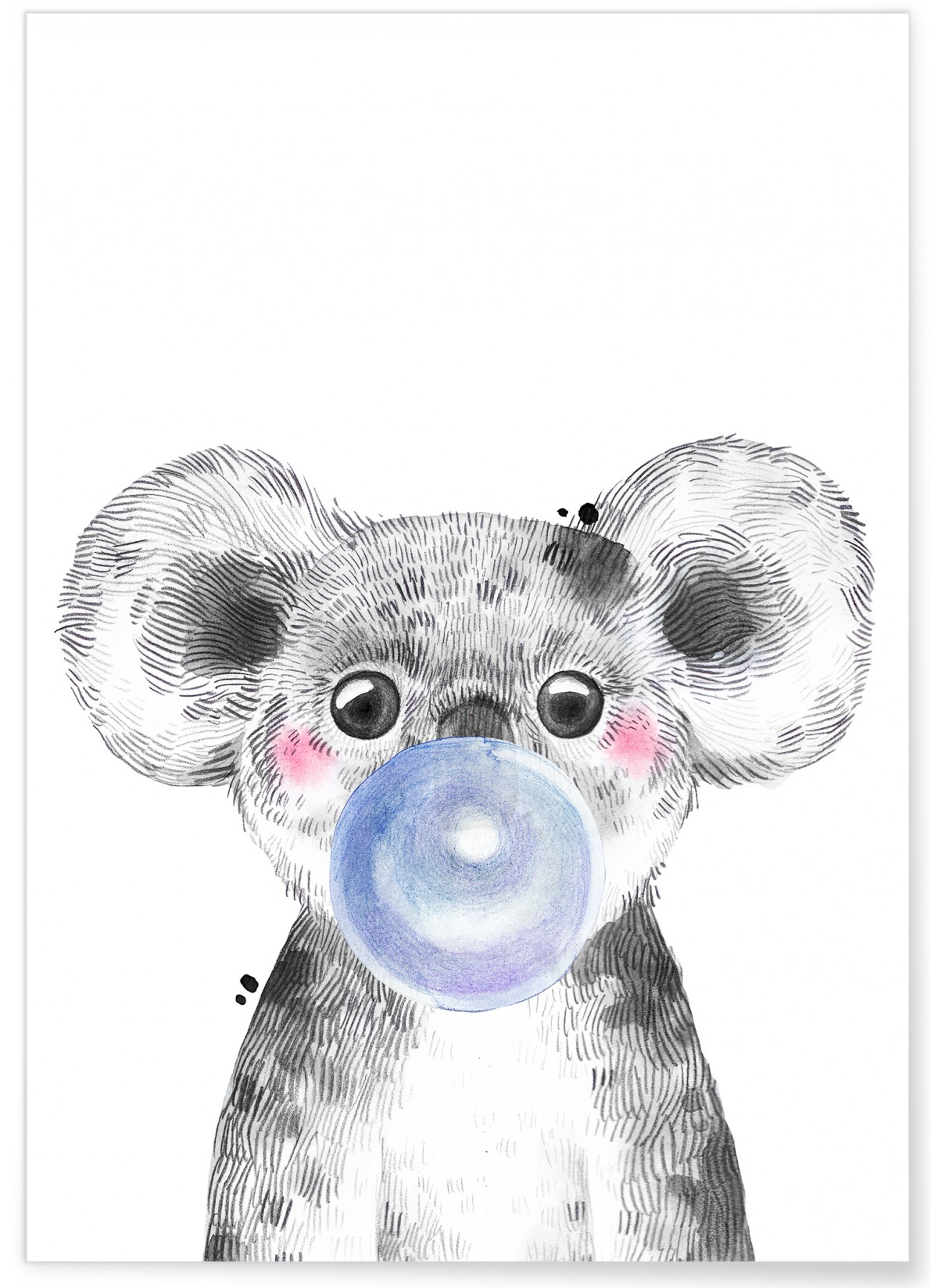 Affiche Bulle de Koala Bleue