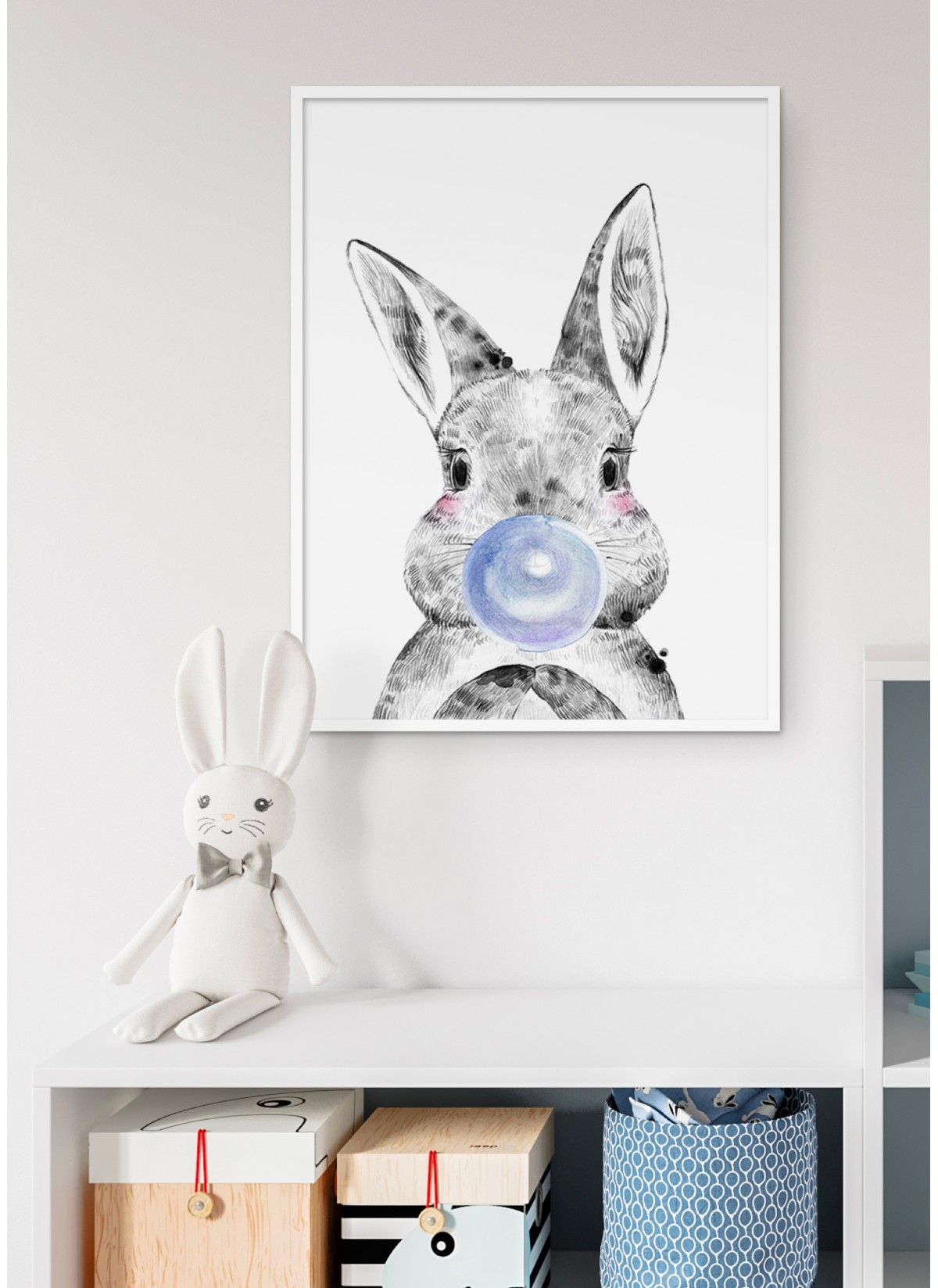 Affiche Bulle de Lapin Bleue
