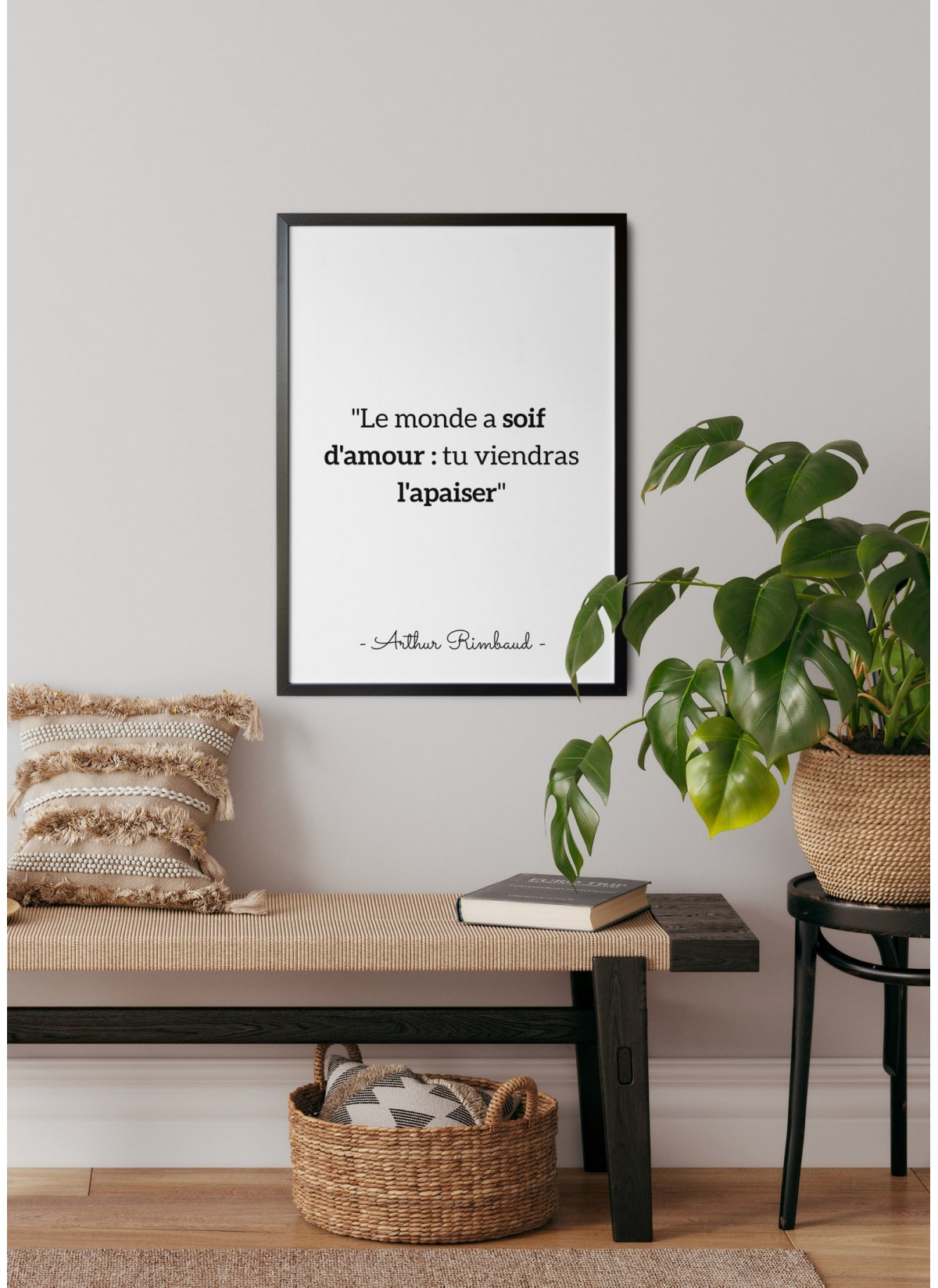 Affiche citation Arthur Rimbaud "Le monde a soif d'amour..."