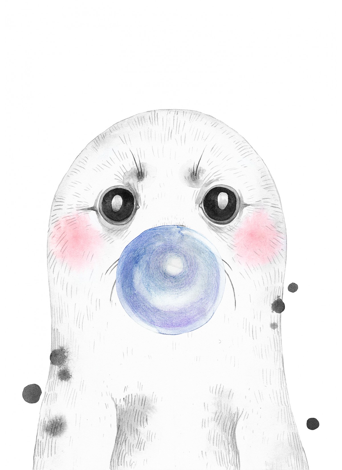 Affiche Bulle de Phoque Bleue
