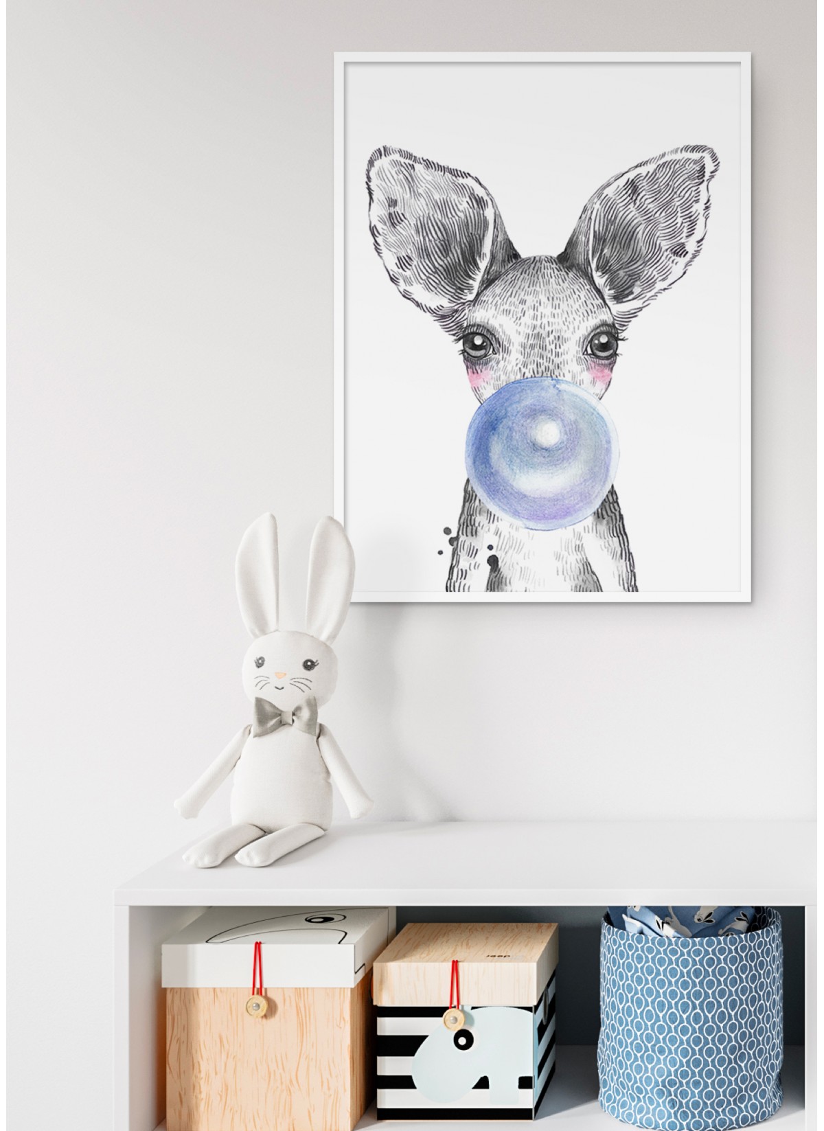 Affiche Bulle de Kangourou Bleue