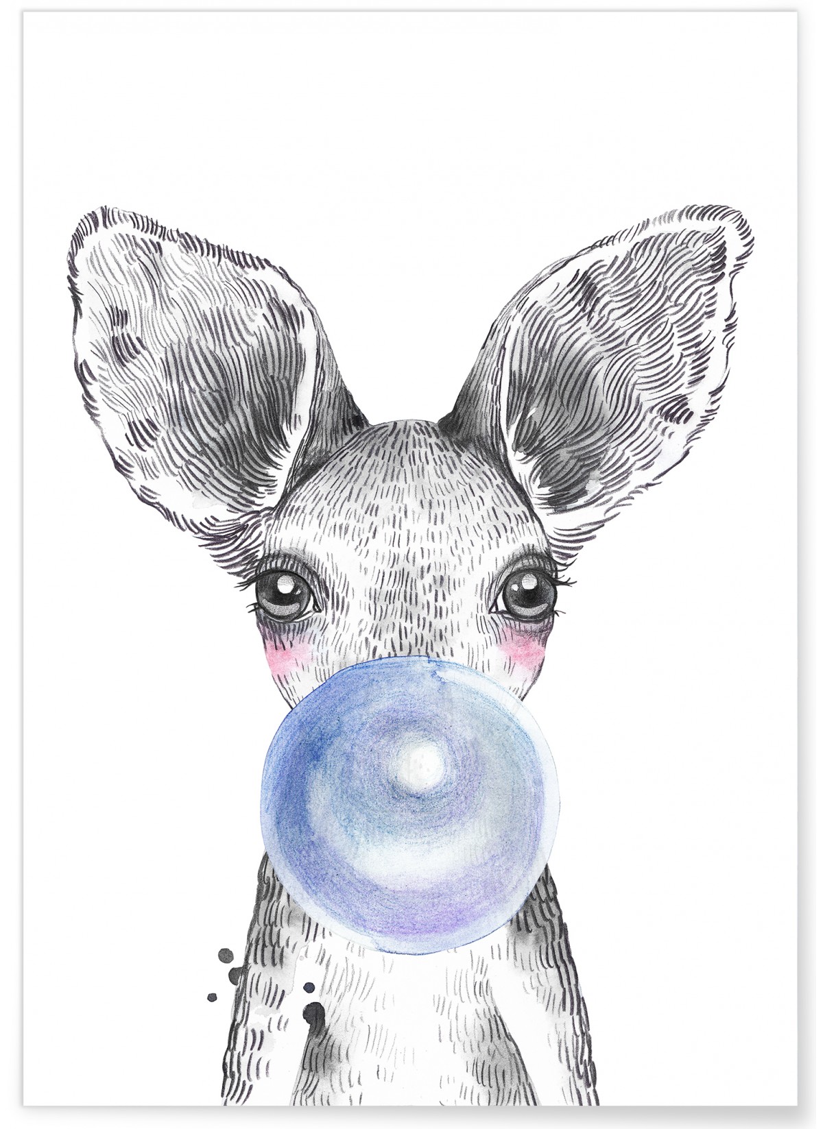 Affiche Bulle de Kangourou Bleue