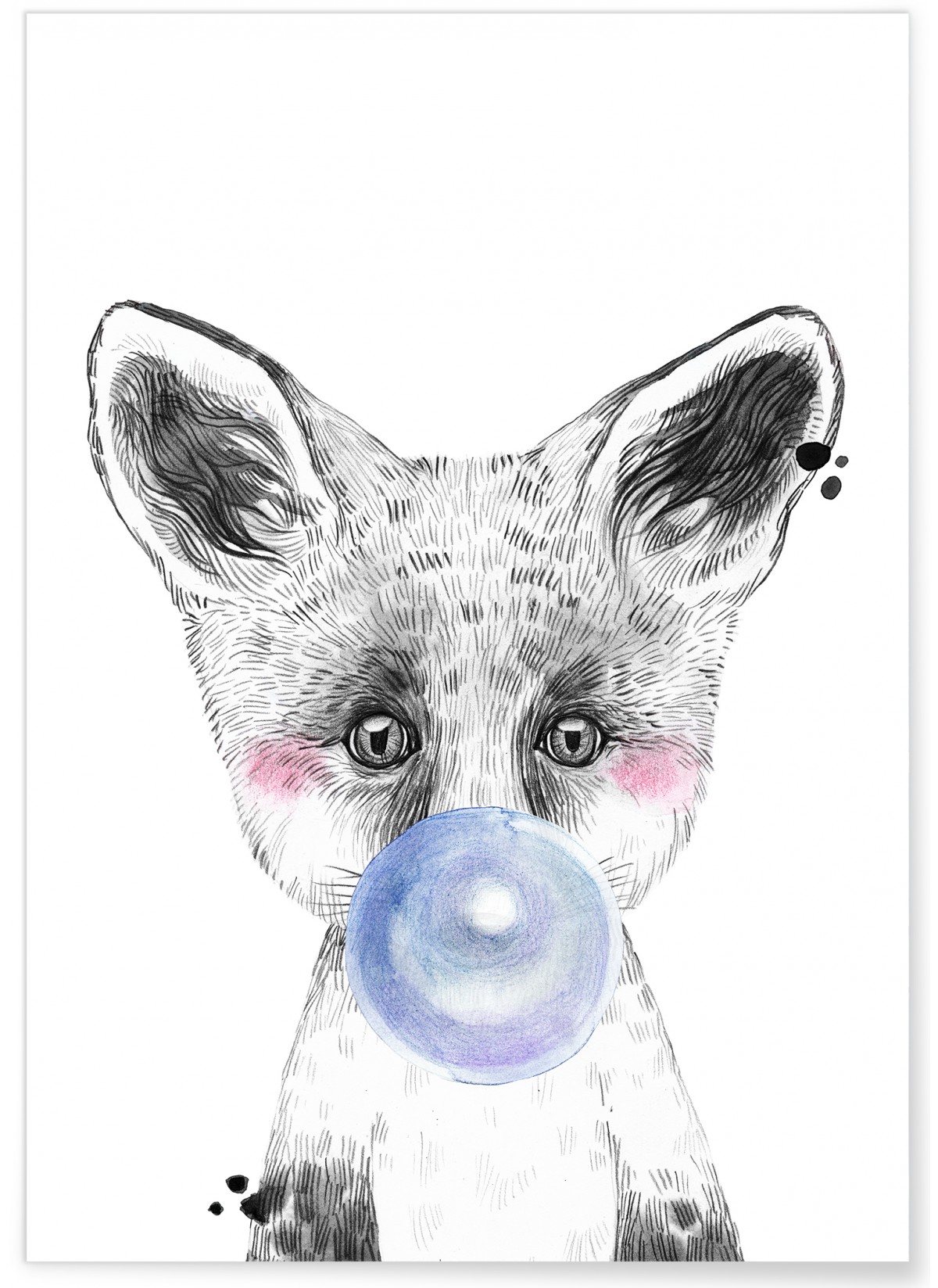 Affiche Bulle de Renard Bleue