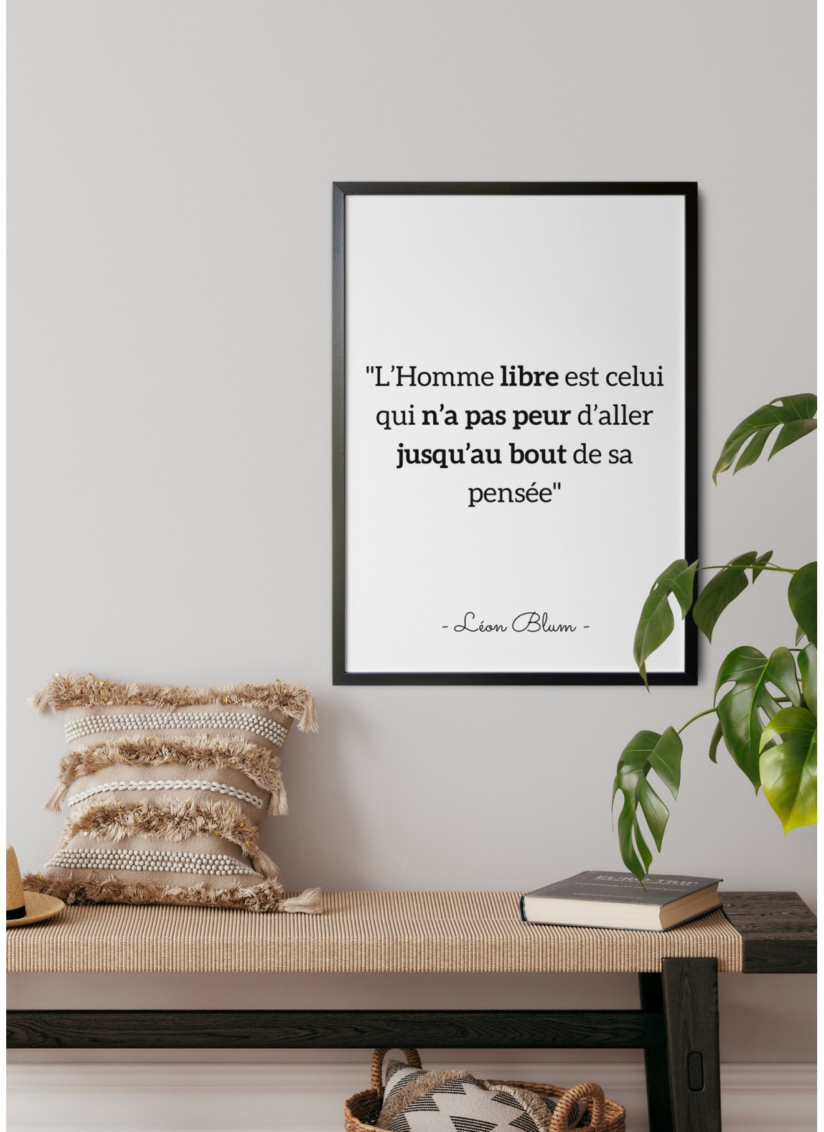 Affiche citation Léon Blum "L'Homme libre..."