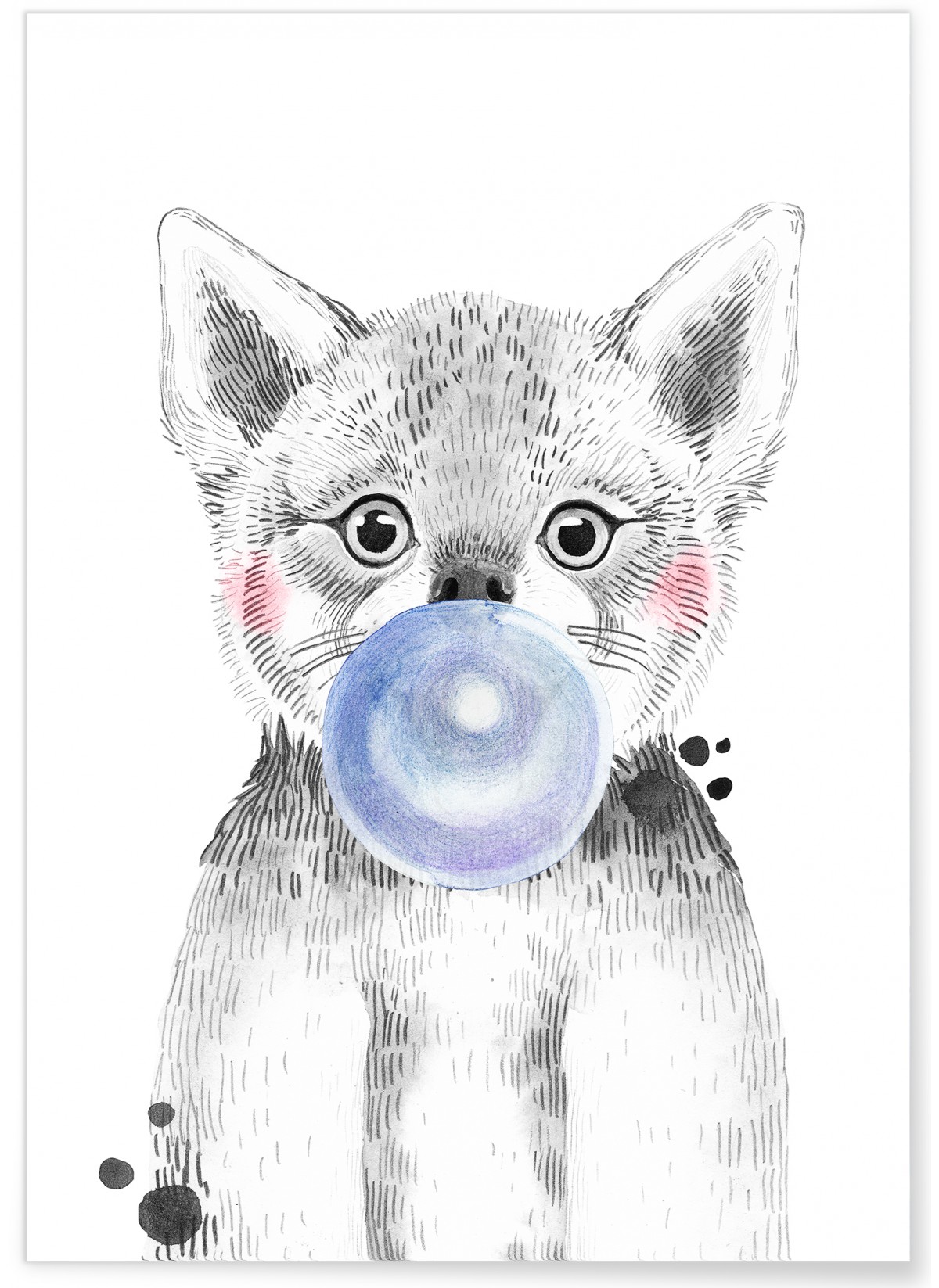 Affiche Bulle de Loup Bleue