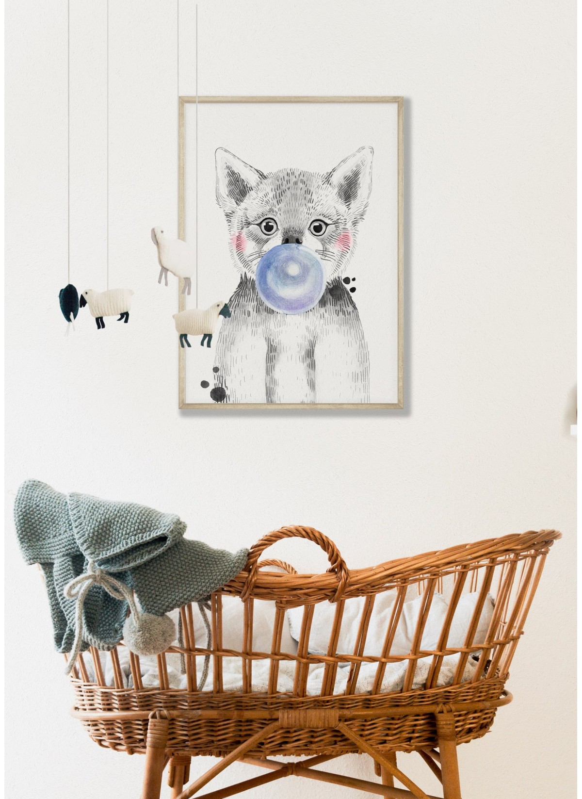 Affiche Bulle de Loup Bleue