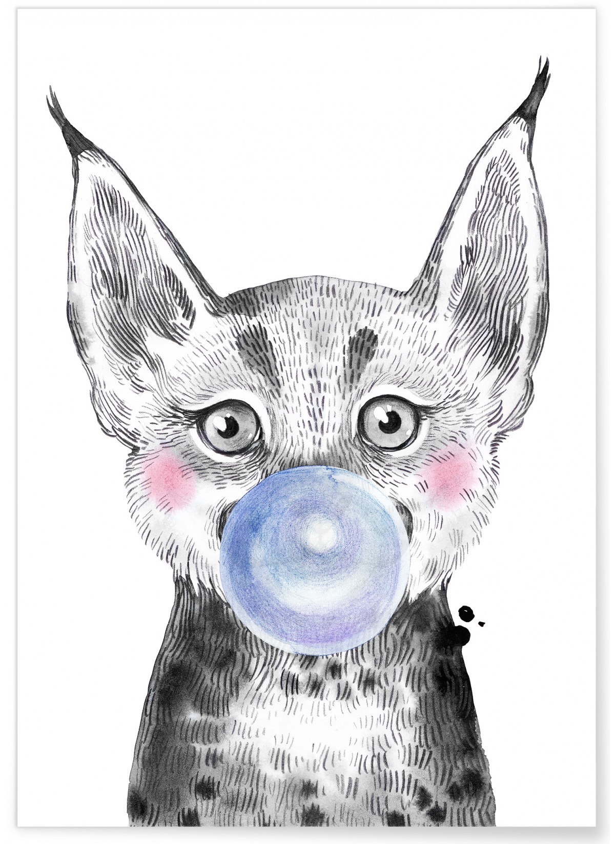 Affiche Bulle de Lynx Bleue