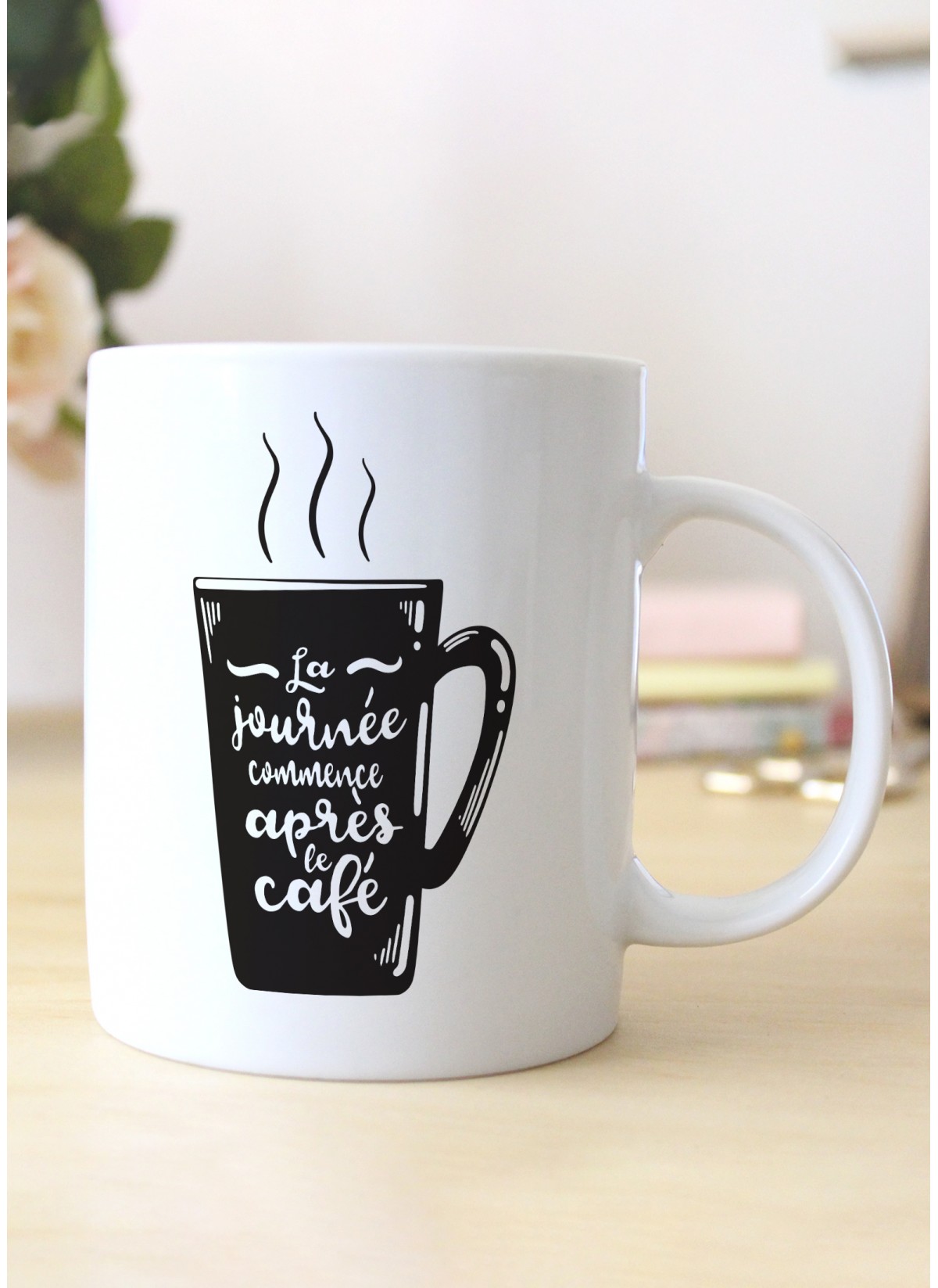 Mug "La journée commence après le café"