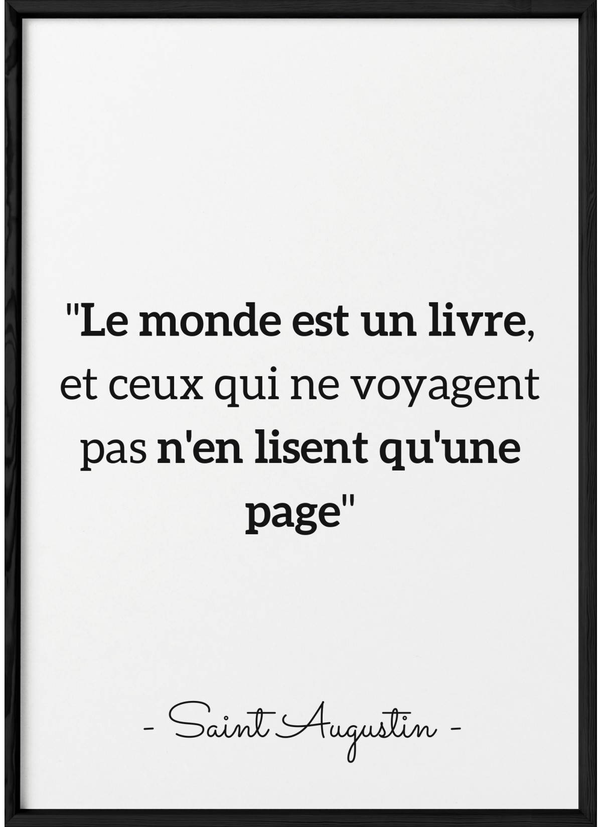 Affiche citation Saint Augustin "Le monde est un livre..."
