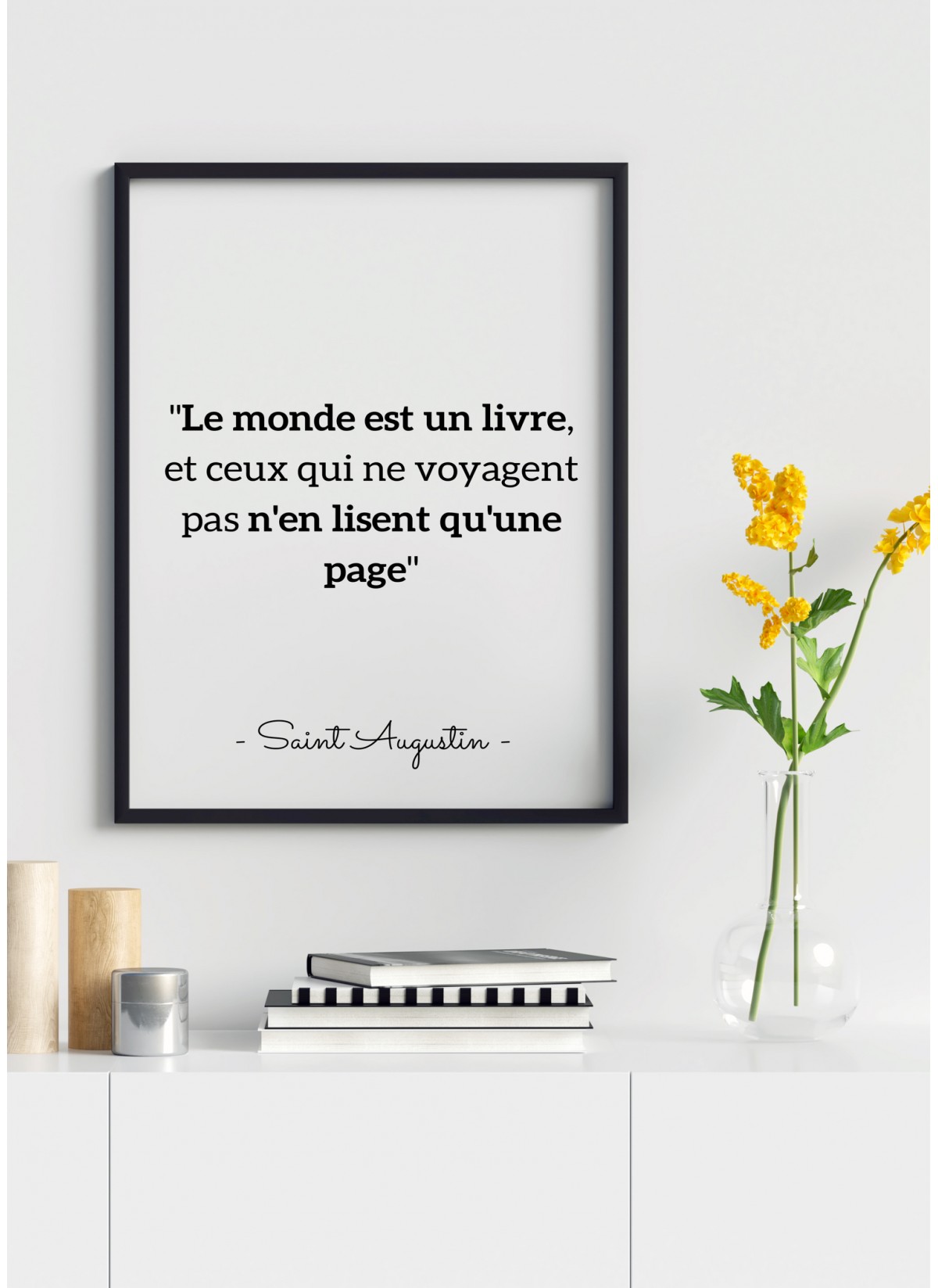 Affiche citation Saint Augustin "Le monde est un livre..."