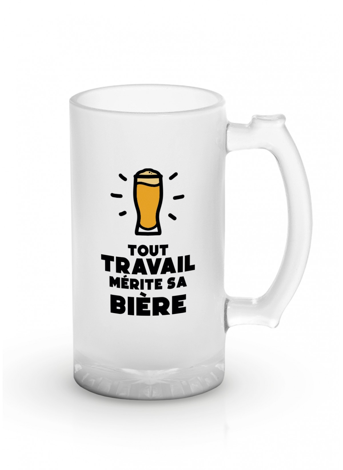 Chope de bière "Tout travail mérite sa bière"