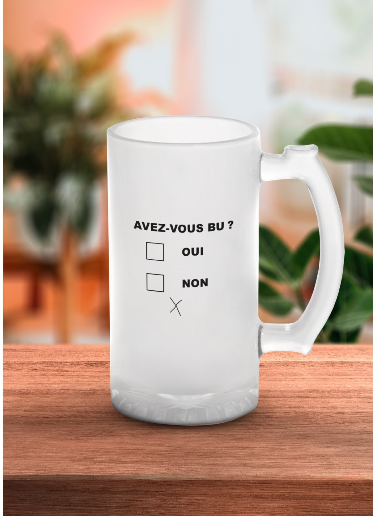 Chope de bière "Avez-vous bu ?"