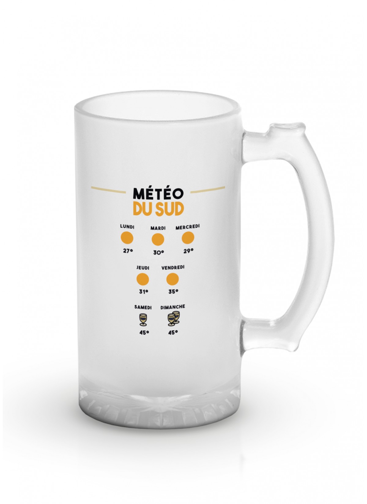 Chope de bière "Météo du Sud"