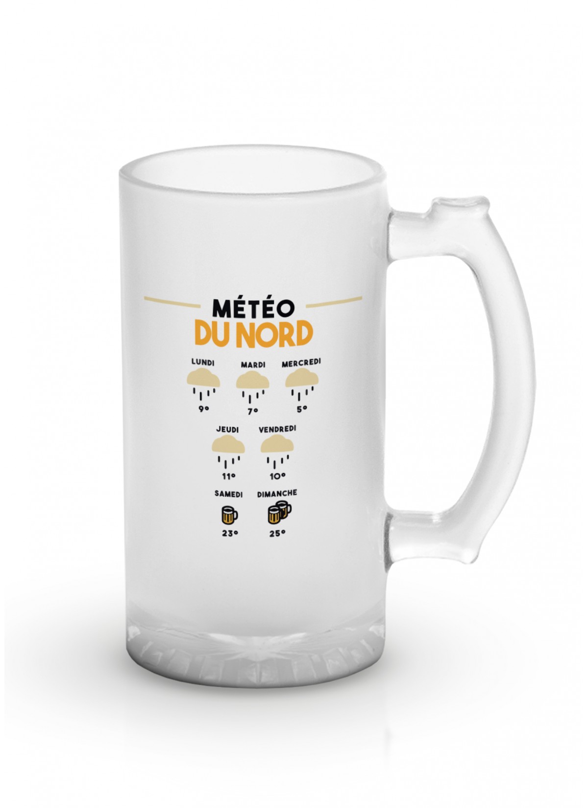 Chope de bière "Météo du Nord"