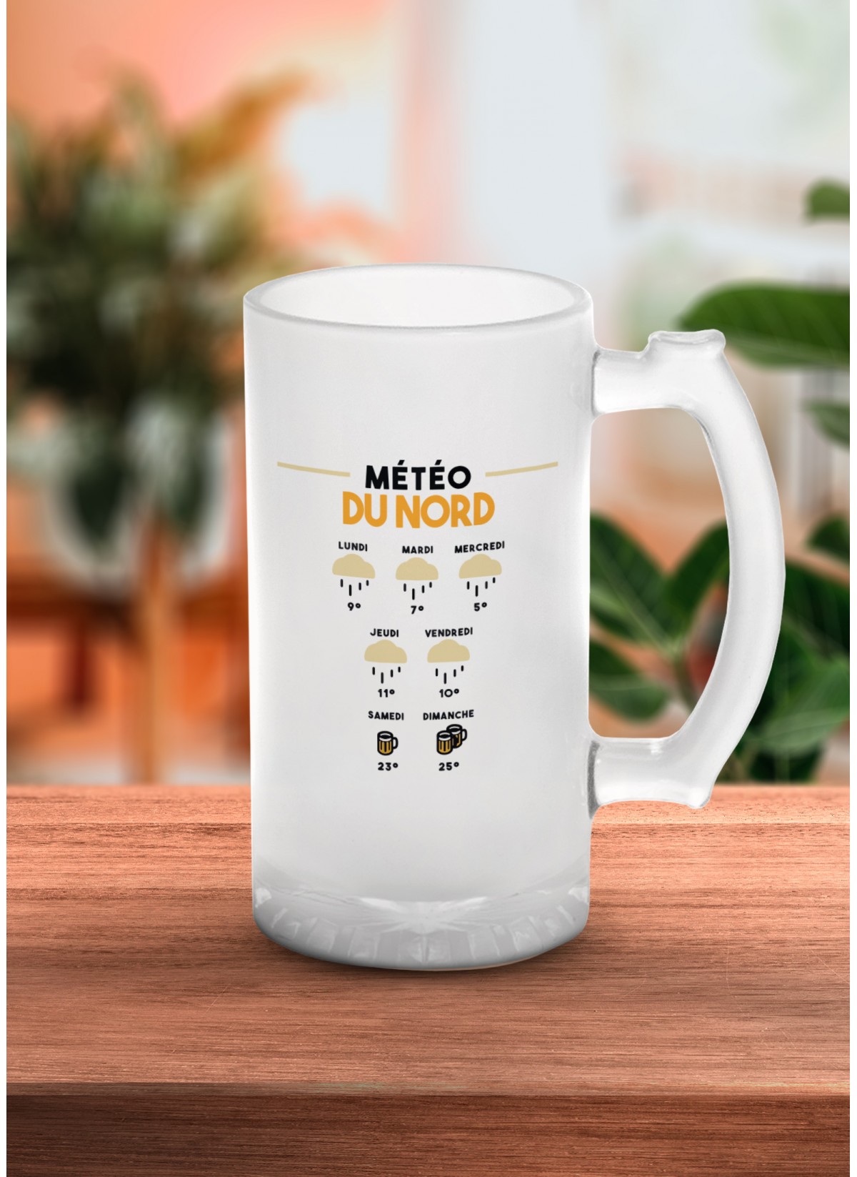 Chope de bière "Météo du Nord"