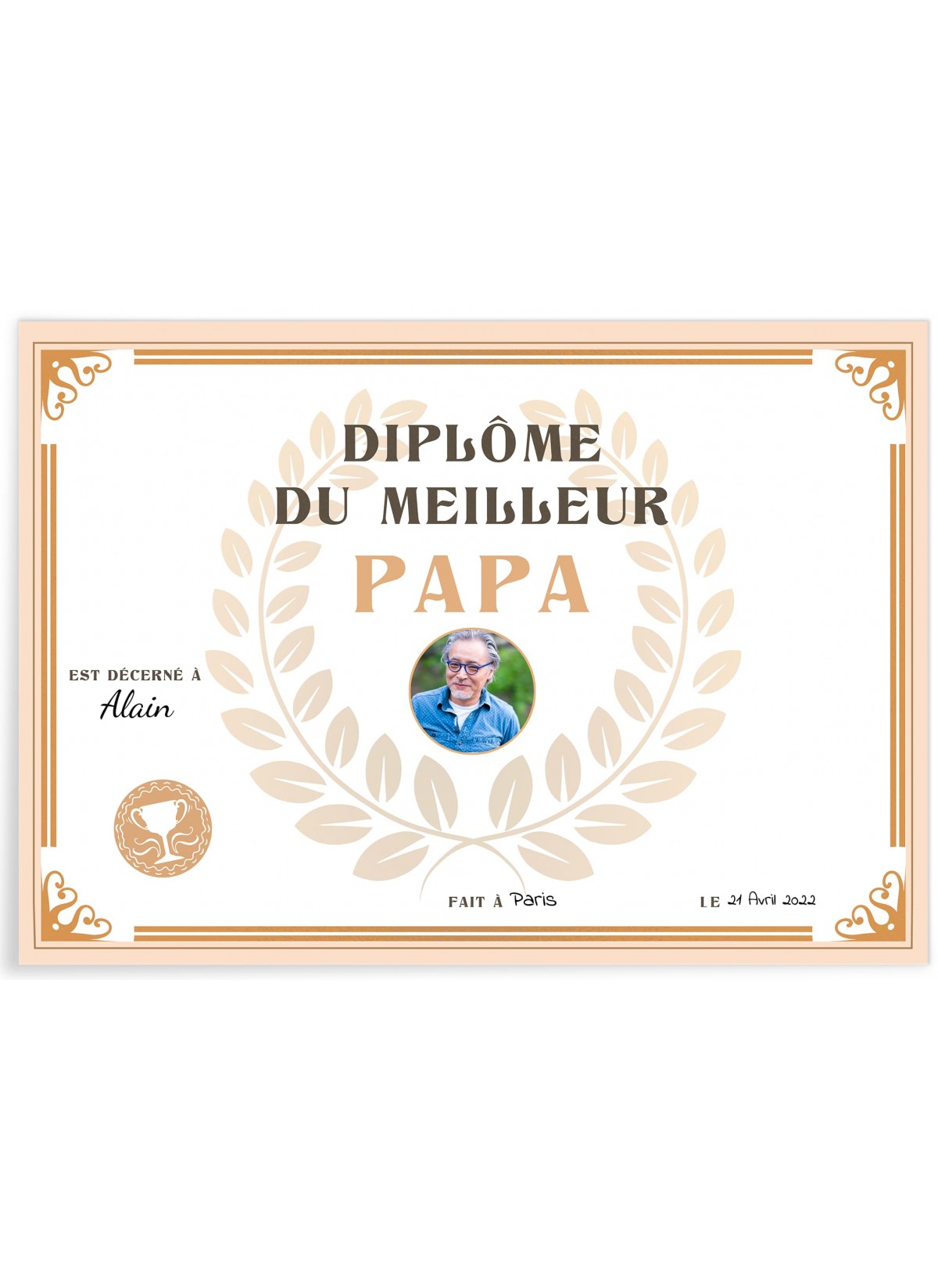 Affiche personnalisée pour papa, idée cadeau personnalisée