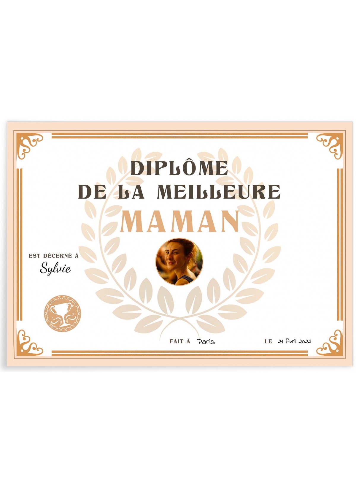 Affiche diplôme meilleure maman, idée cadeau originale