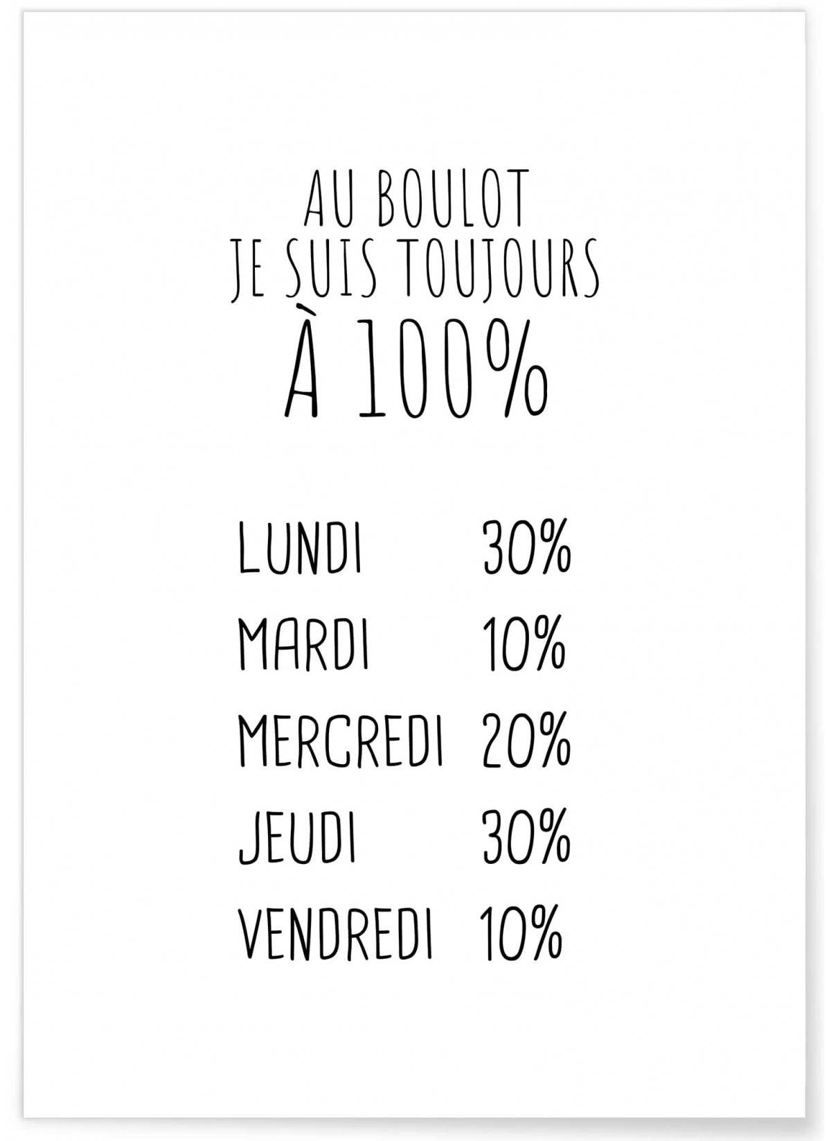 Affiche "100% au boulot"