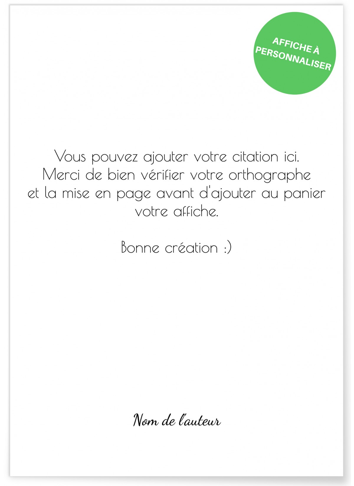 Affiche citation [personnalisable]