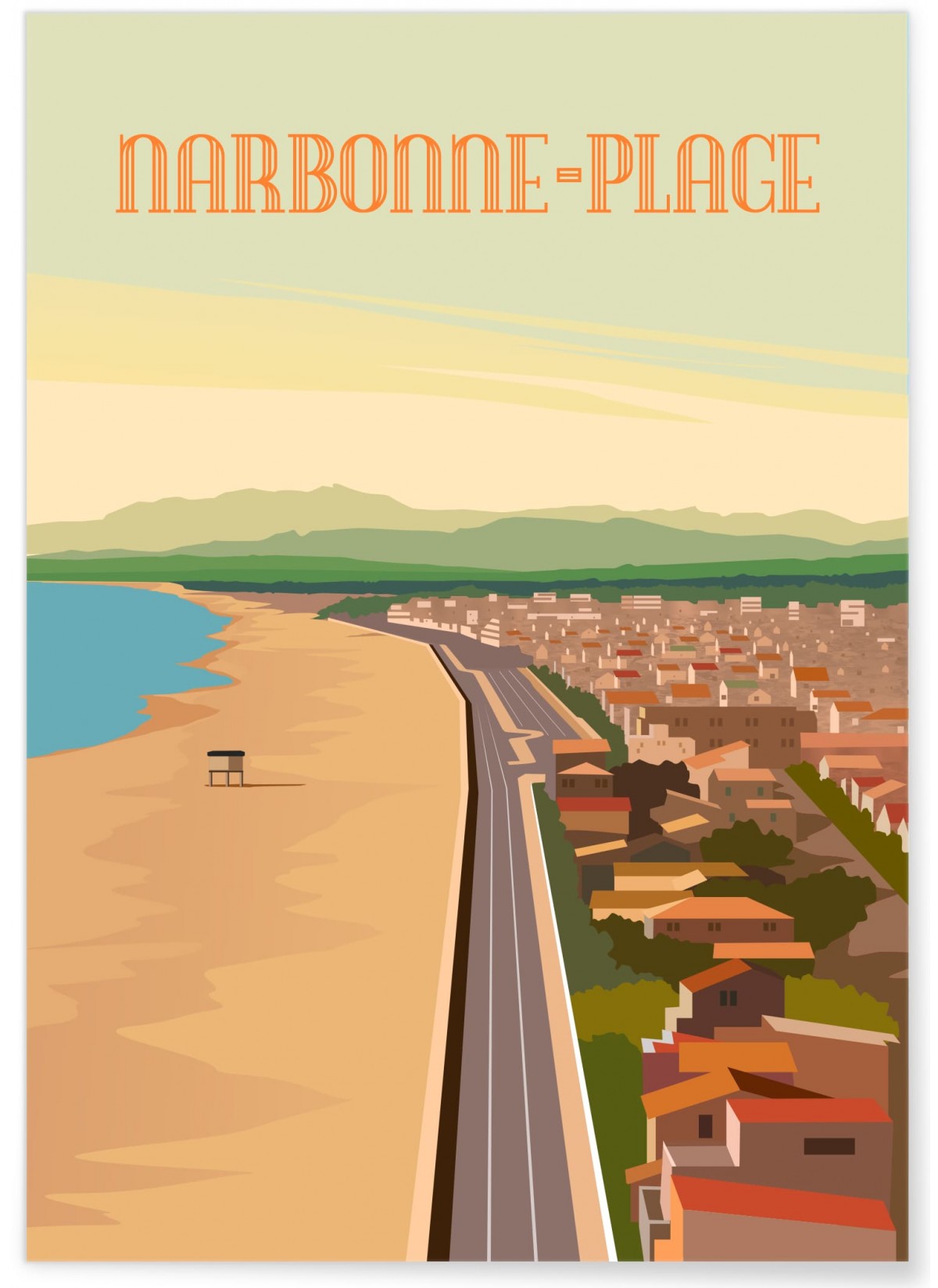 Affiche Narbonne plage