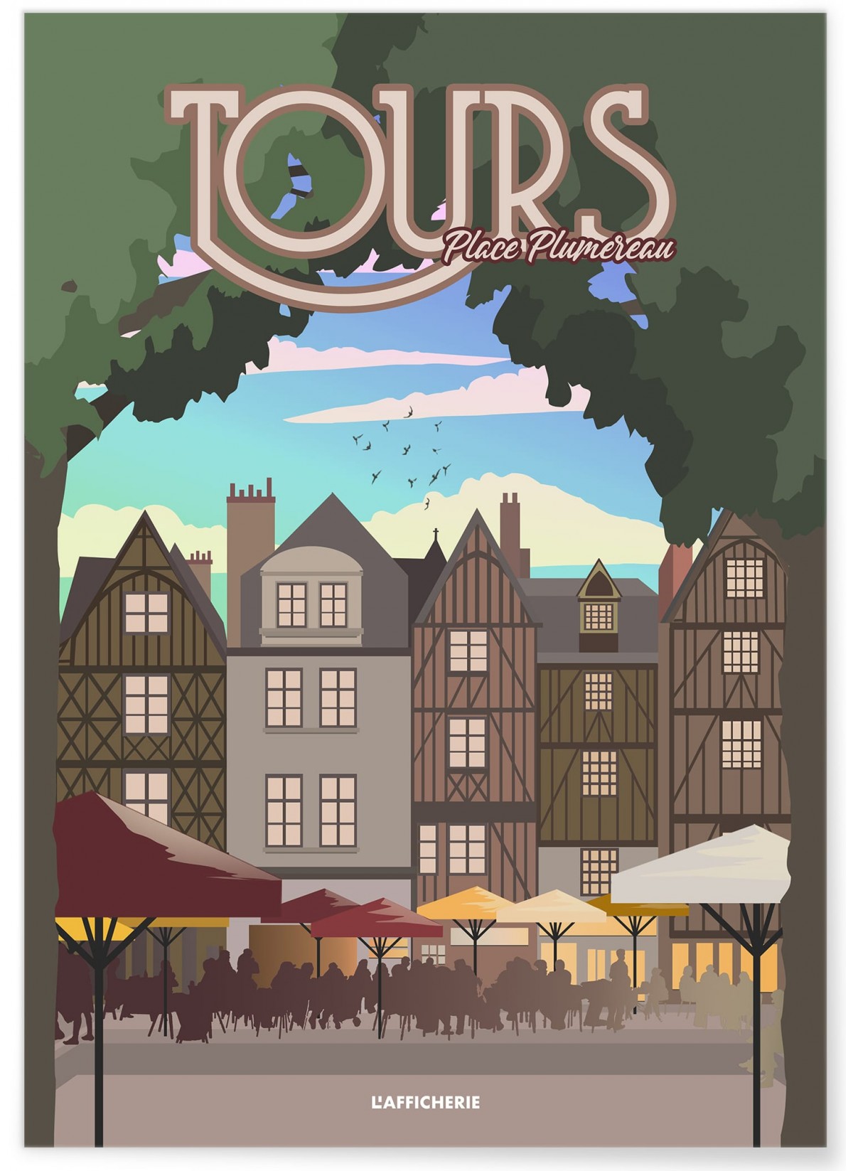 Affiche Tours : Place Plumereau