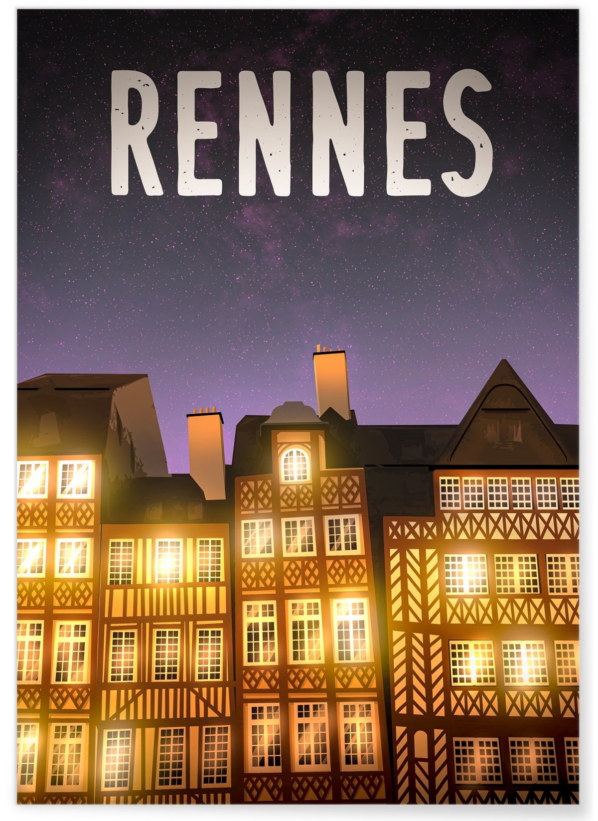 Affiche Rennes nuit