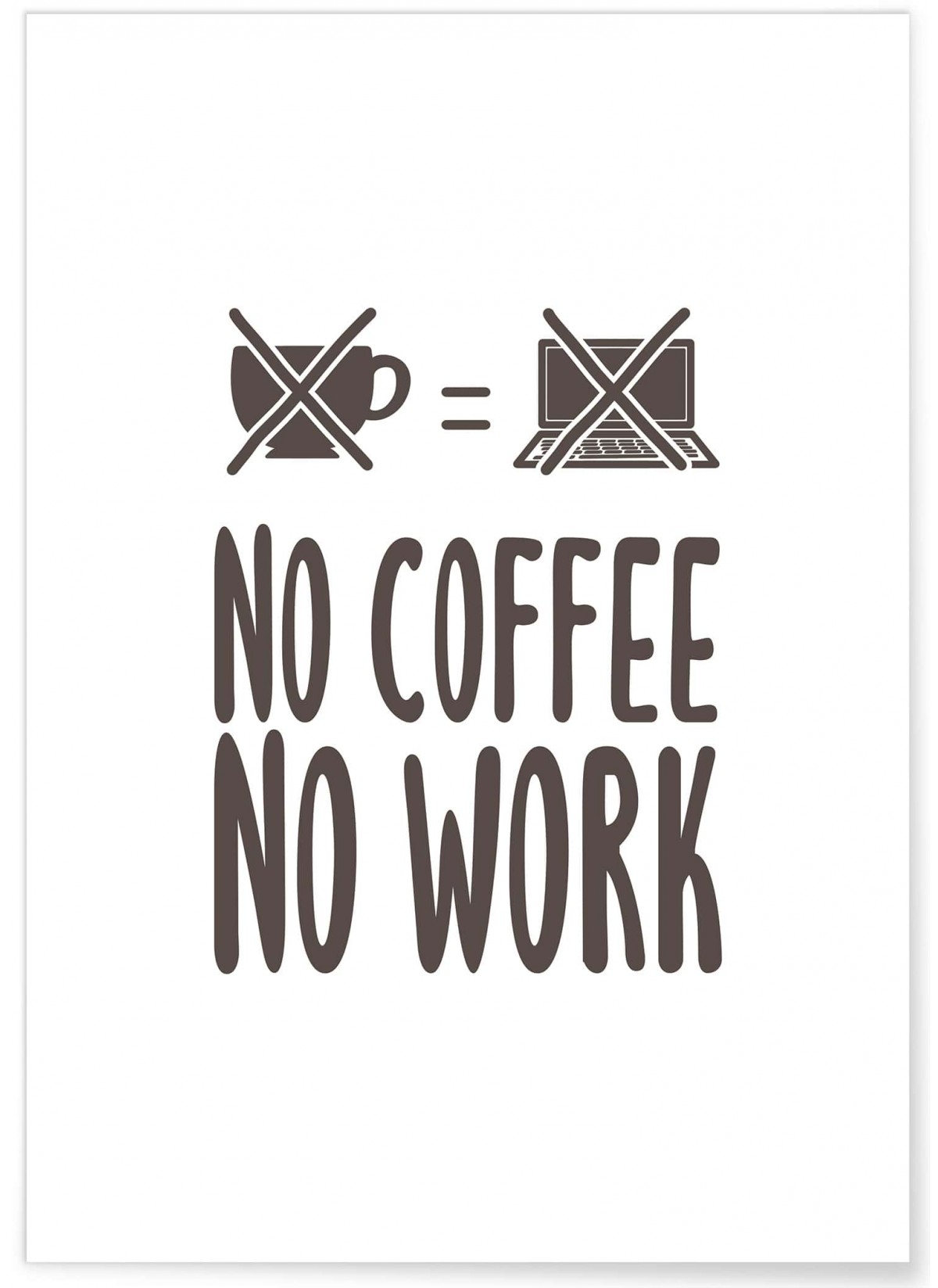Affiche "No coffee no work"