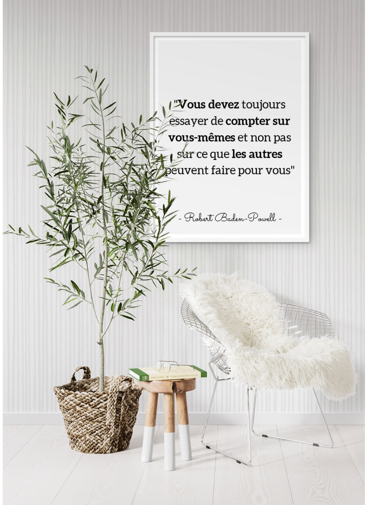 Affiche citation Robert Baden-Powell "Vous devez toujours essayer..."