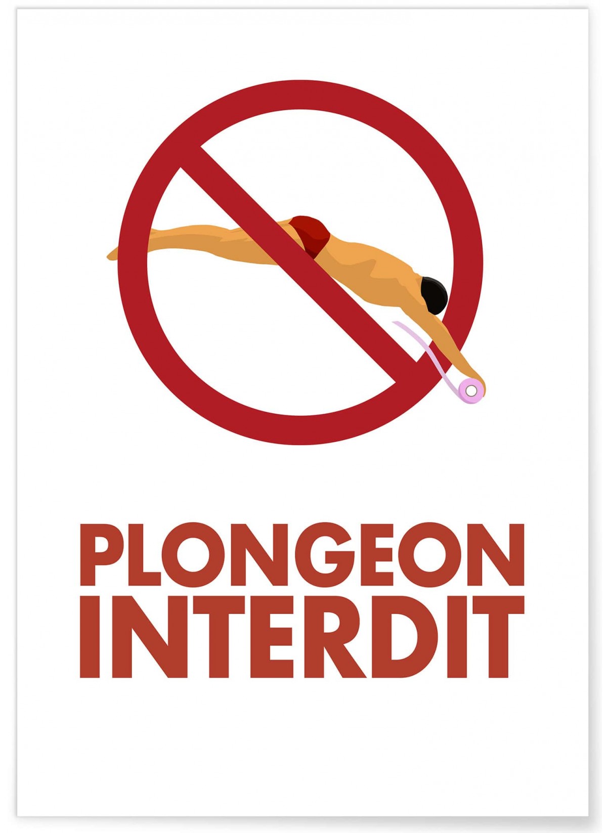 Affiche "Plongeon interdit dans les toilettes"