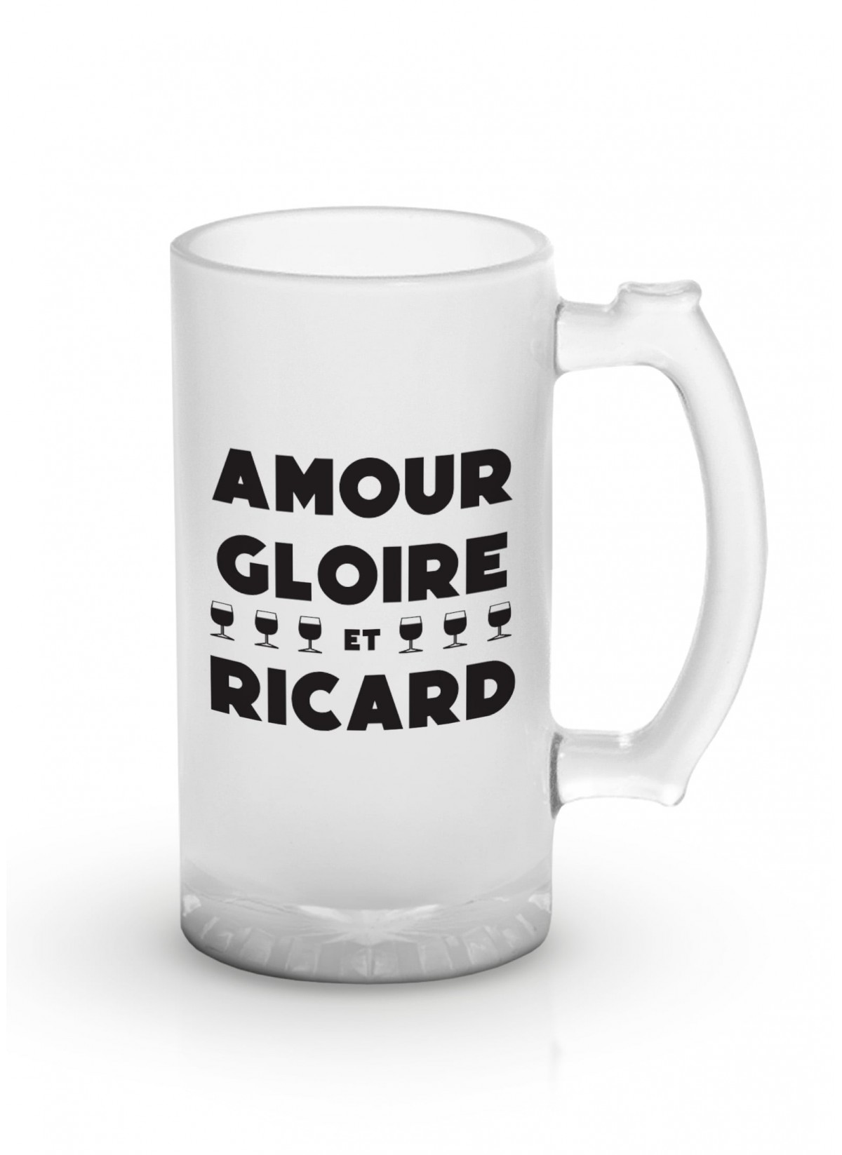 Chope de bière "Amour, gloire et Ricard"