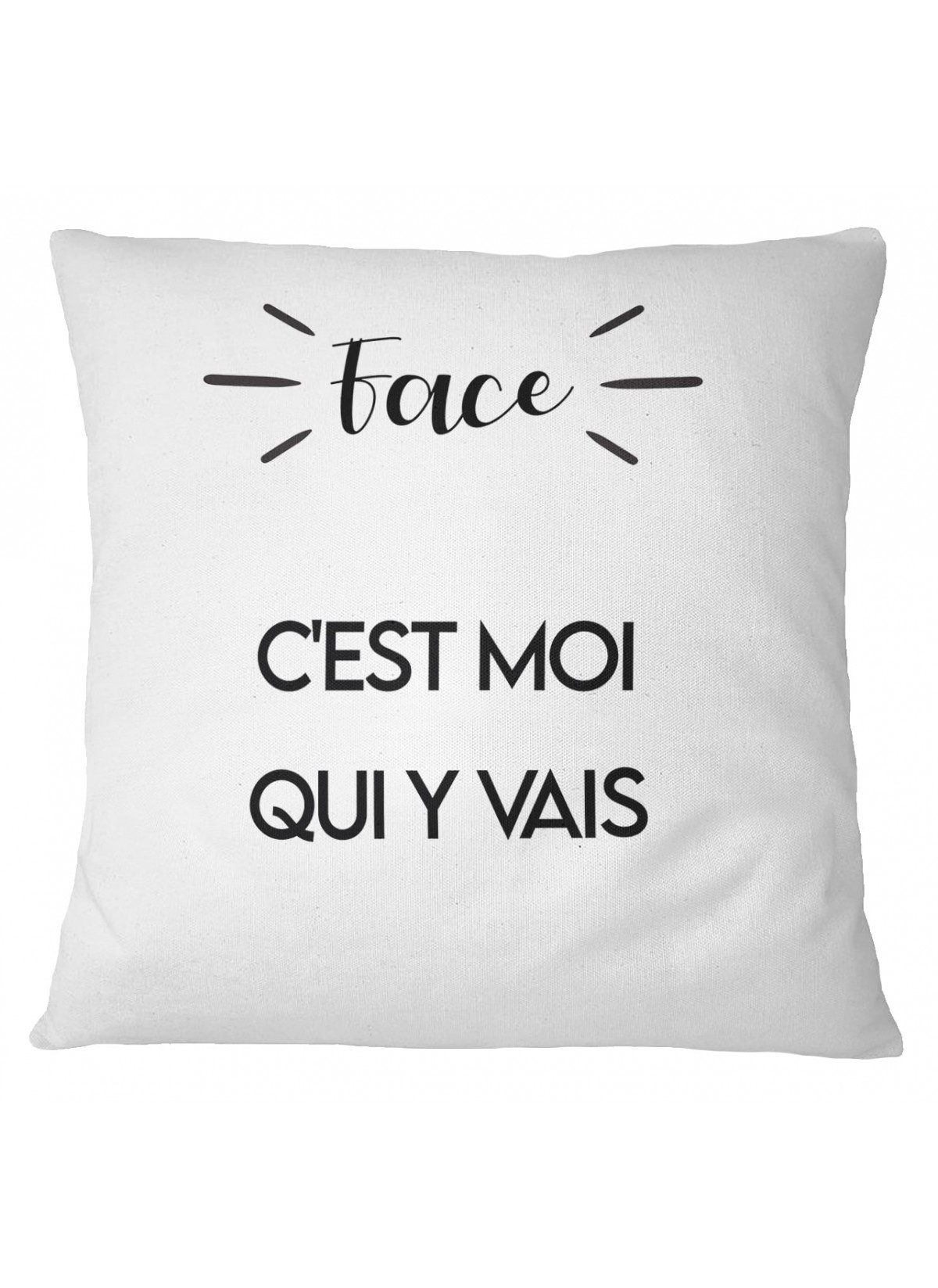 Coussin "Pile : c'est toi qui va t'occuper du gosse / Face : c'est moi qui y vais"