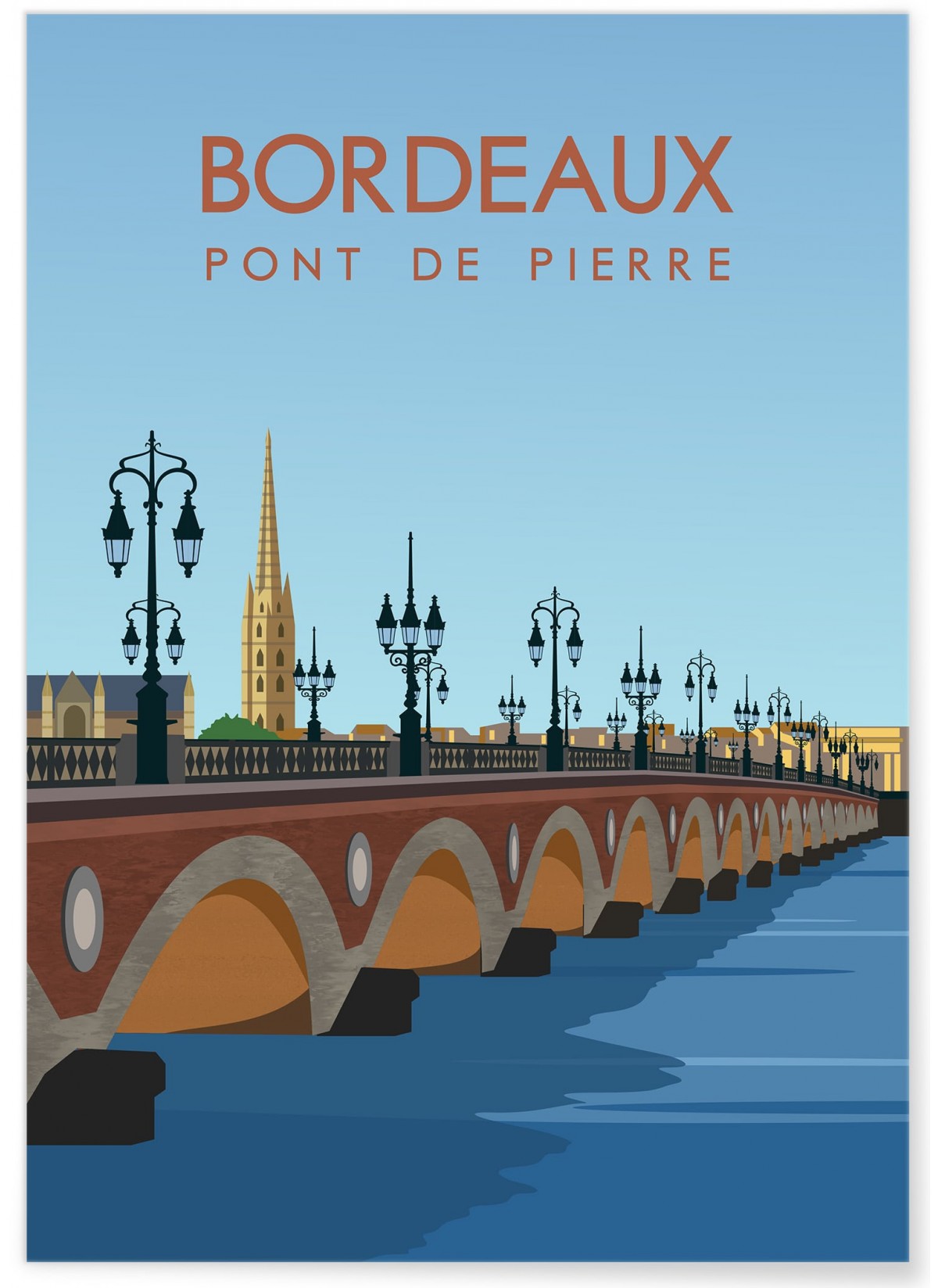 Affiche "Bordeaux - Pont de pierre"