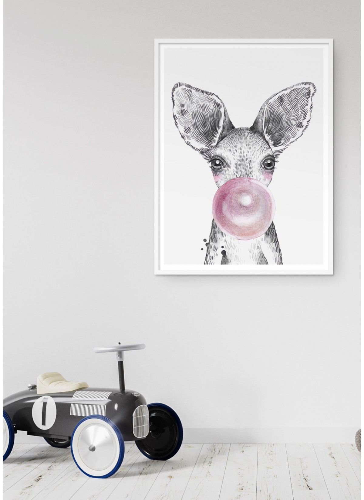 Affiche "Bulle de Kangourou Rose"